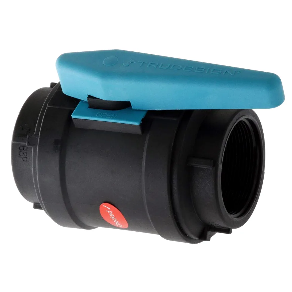 TRU-DESIGN PLASTICS, TD 58372 KS - Válvula de cierre de bola, 1 1/2", color azul