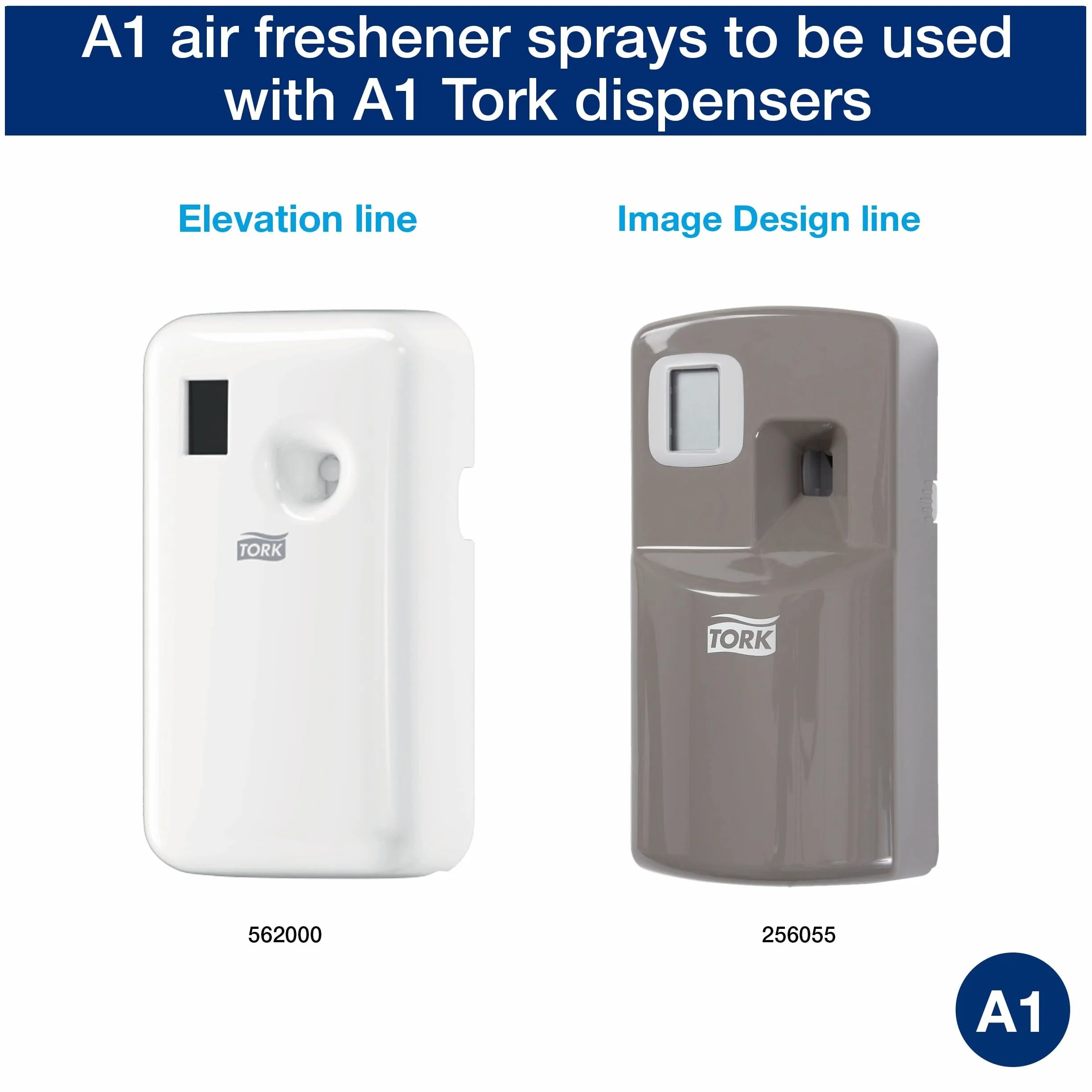 Tork 236056 Pack mixto de ambientadores en spray / Recambios de atomizadores de espray compatibles con el sistema A1 de Tork / Cítrico,Floral y Frutal
