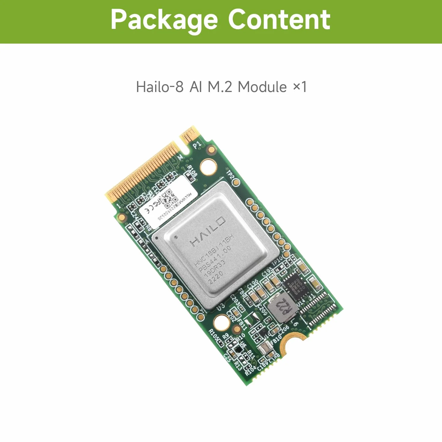 Waveshare Hailo-8 M.2 AI Accelerator Module for Raspberry Pi 5, Based On The 26TOPS Hailo-8 AI Processor, Compatible with Linux/Windows Systems