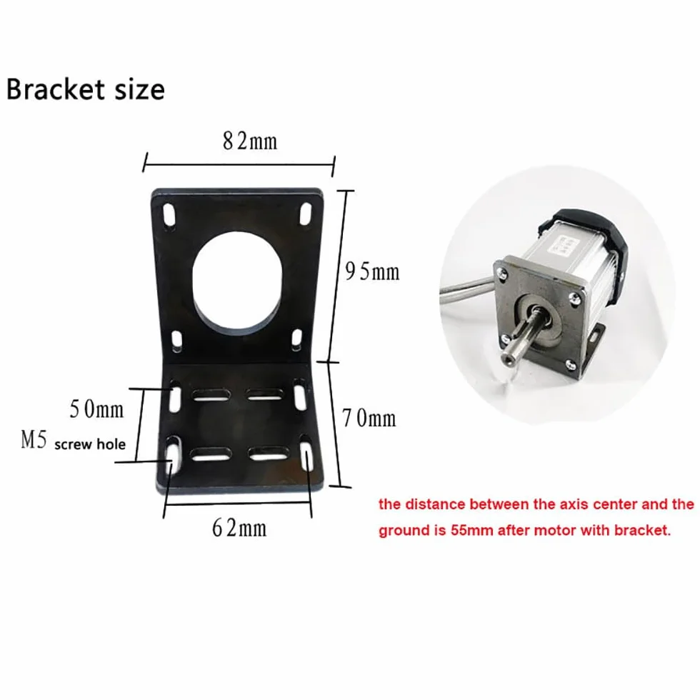 Kit de Servomotor de CC Sin Escobillas de Alta Potencia de 220V, BLDC con Controlador de Velocidad Ajustable para Máquina de Cuentas de Correa de Torno de Carpintería (Kit 800W y soporte)