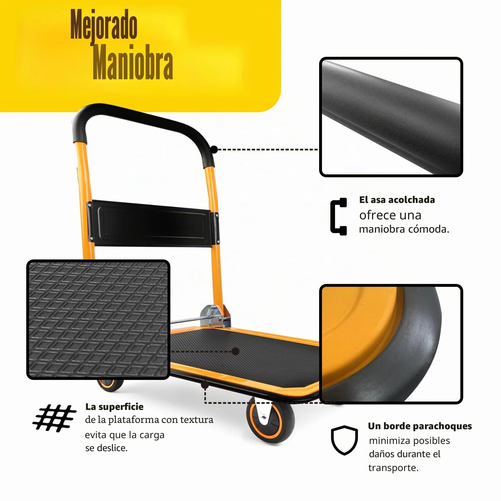 MaxWorks 80876 Plataforma Plegable para camión con Plataforma móvil, 149,68 kg Capacidad de Peso con Ruedas giratorias