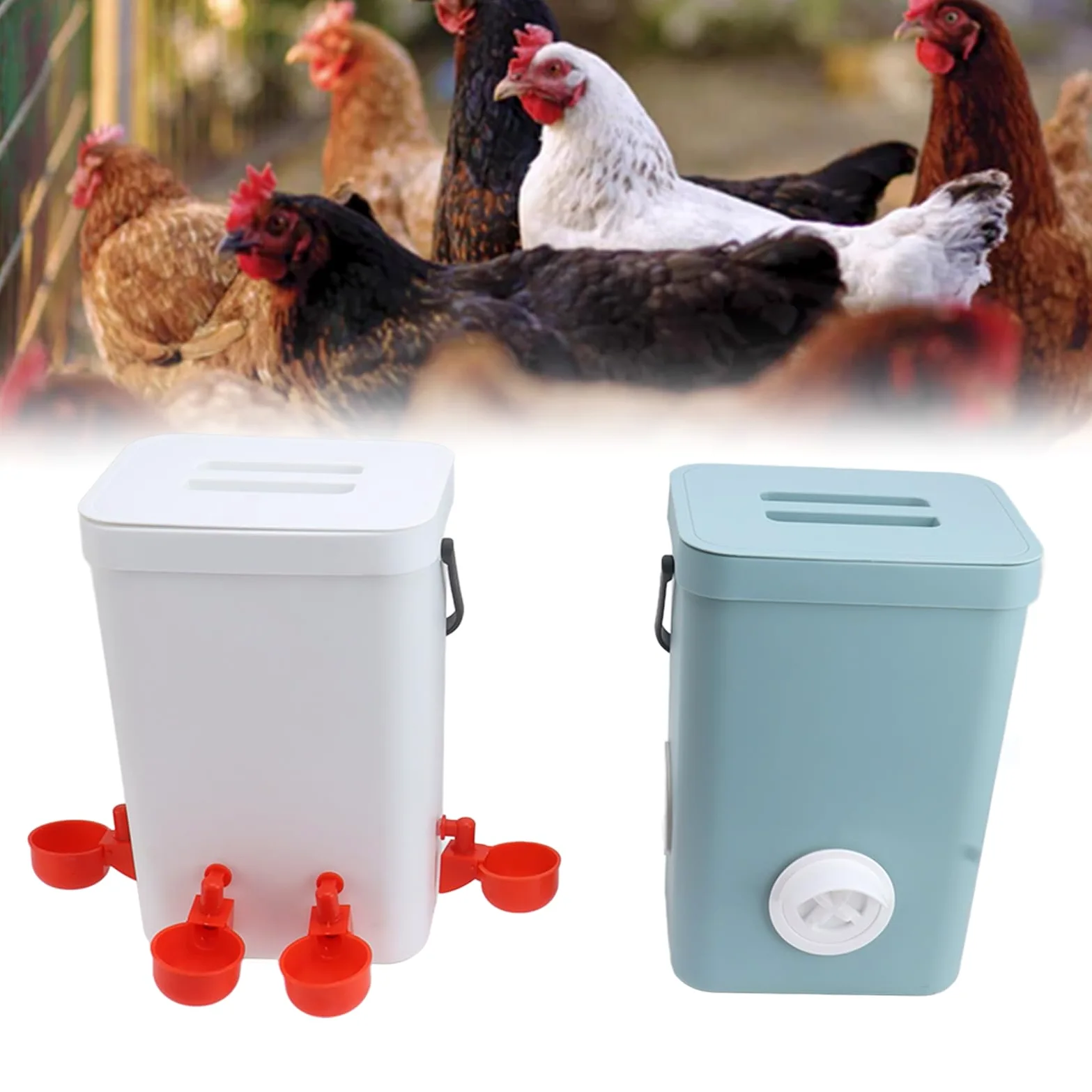 Dispensador de Agua para Pollos, Bebedero Automático para Aves de Corral, Bebedero Automático para Pollos, Bebederos Automáticos para Pollos, Convenientes para Que Beban y