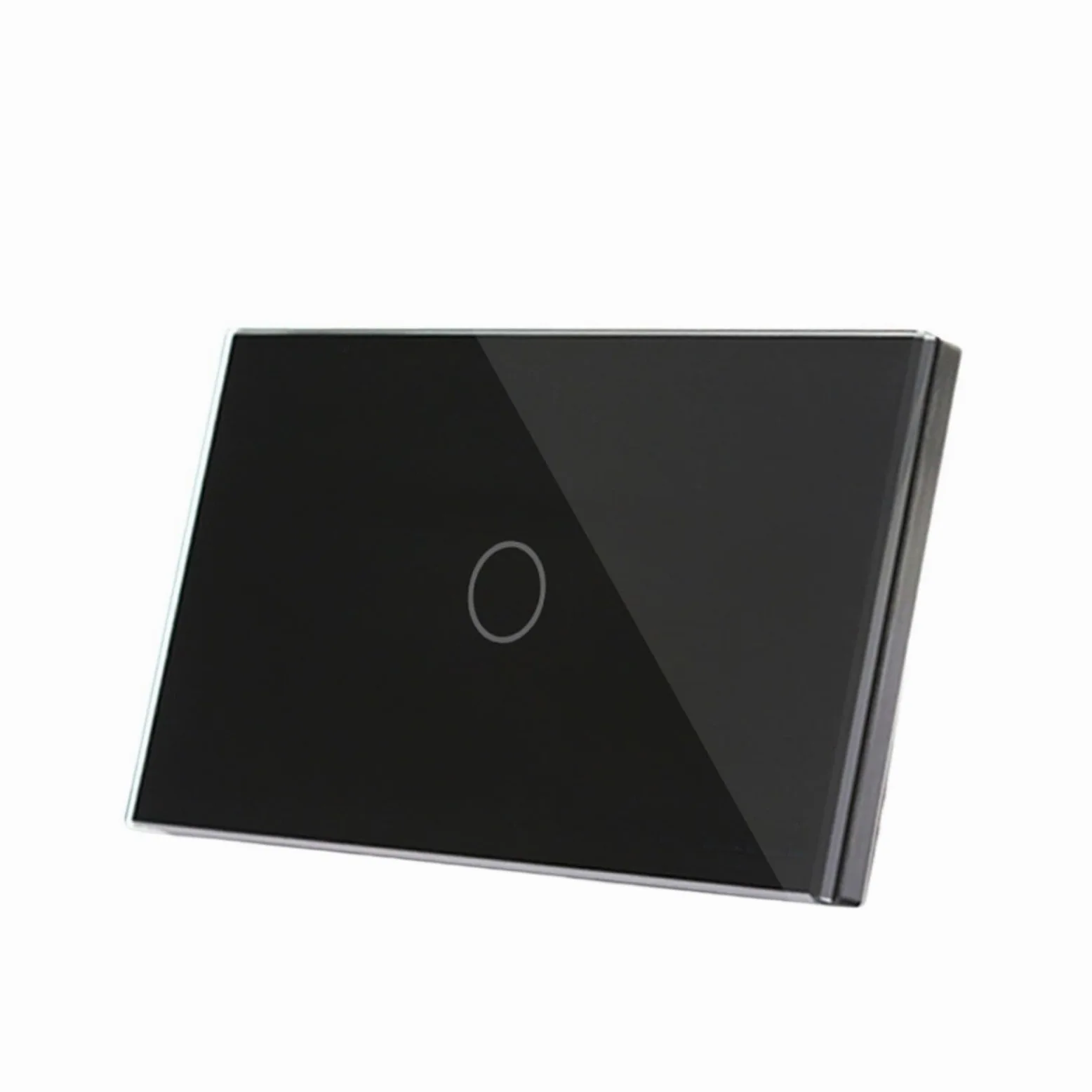 Timbre de puerta con panel táctil de cristal, pantalla de reinicio, interruptor de pared.(Black)
