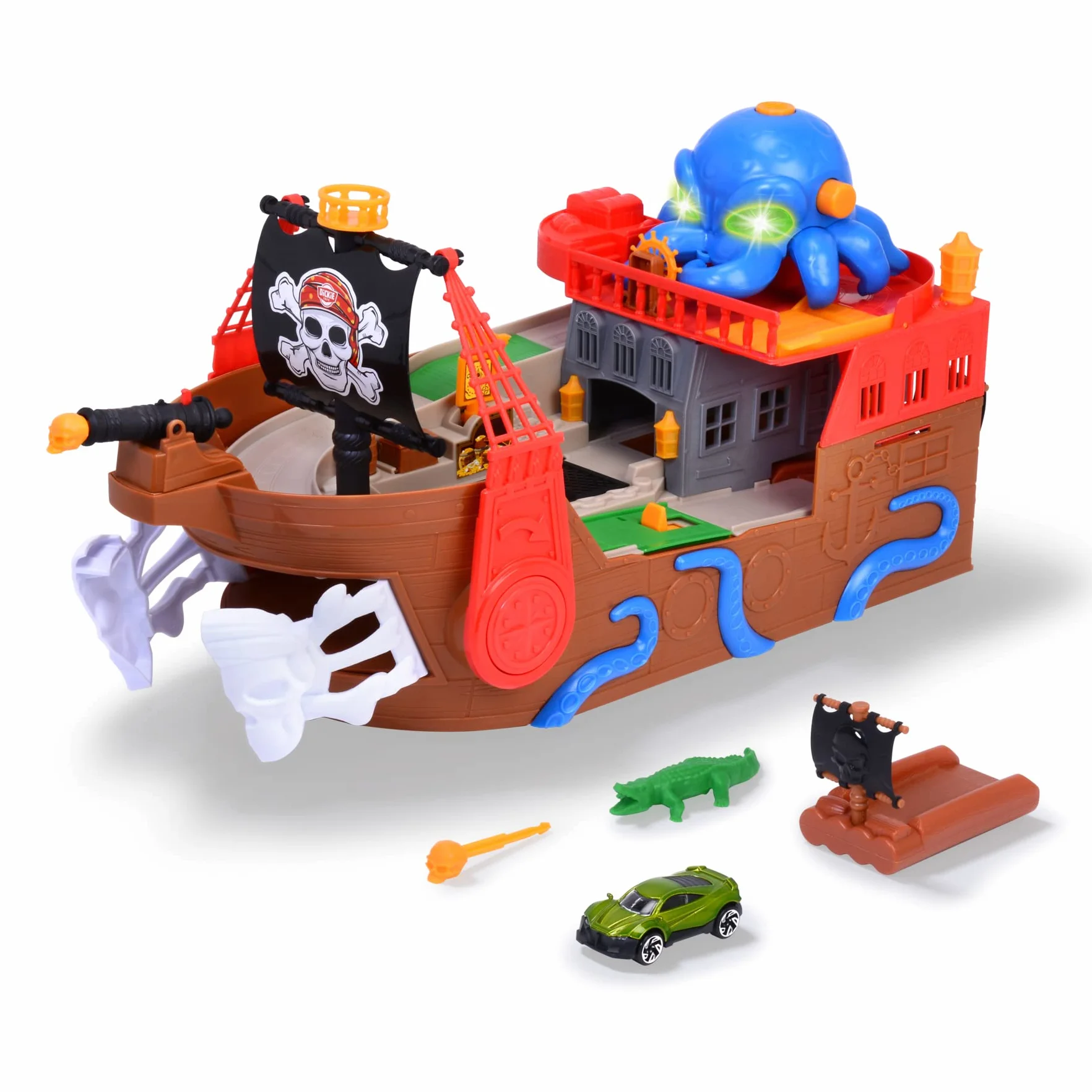 Dickie Toys Barco Pirata 41,5 cm con Efectos Especiales Luz y Sonido Juguete Baño Niños 3+