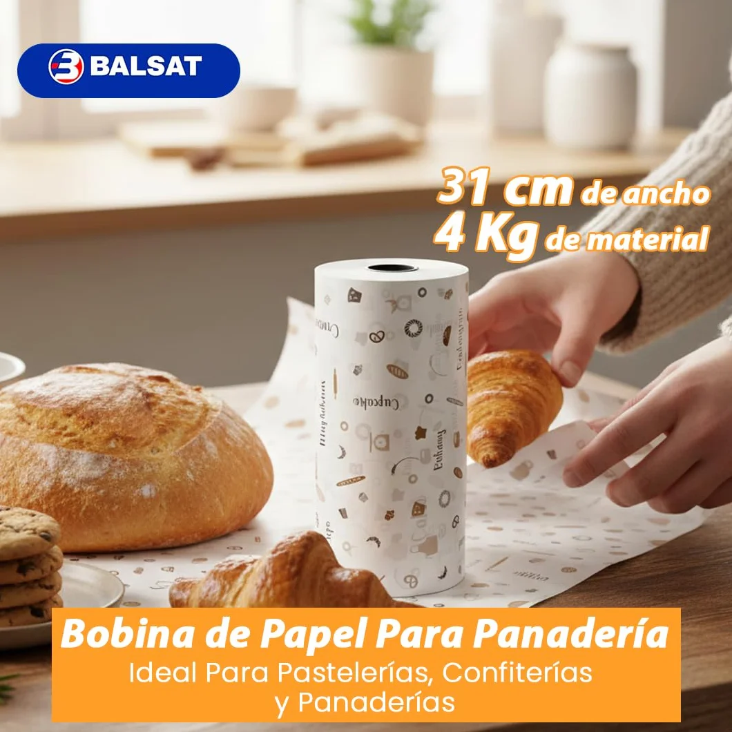 Bobina Papel Panadería Dibujo Impreso 31 cm 4 kg