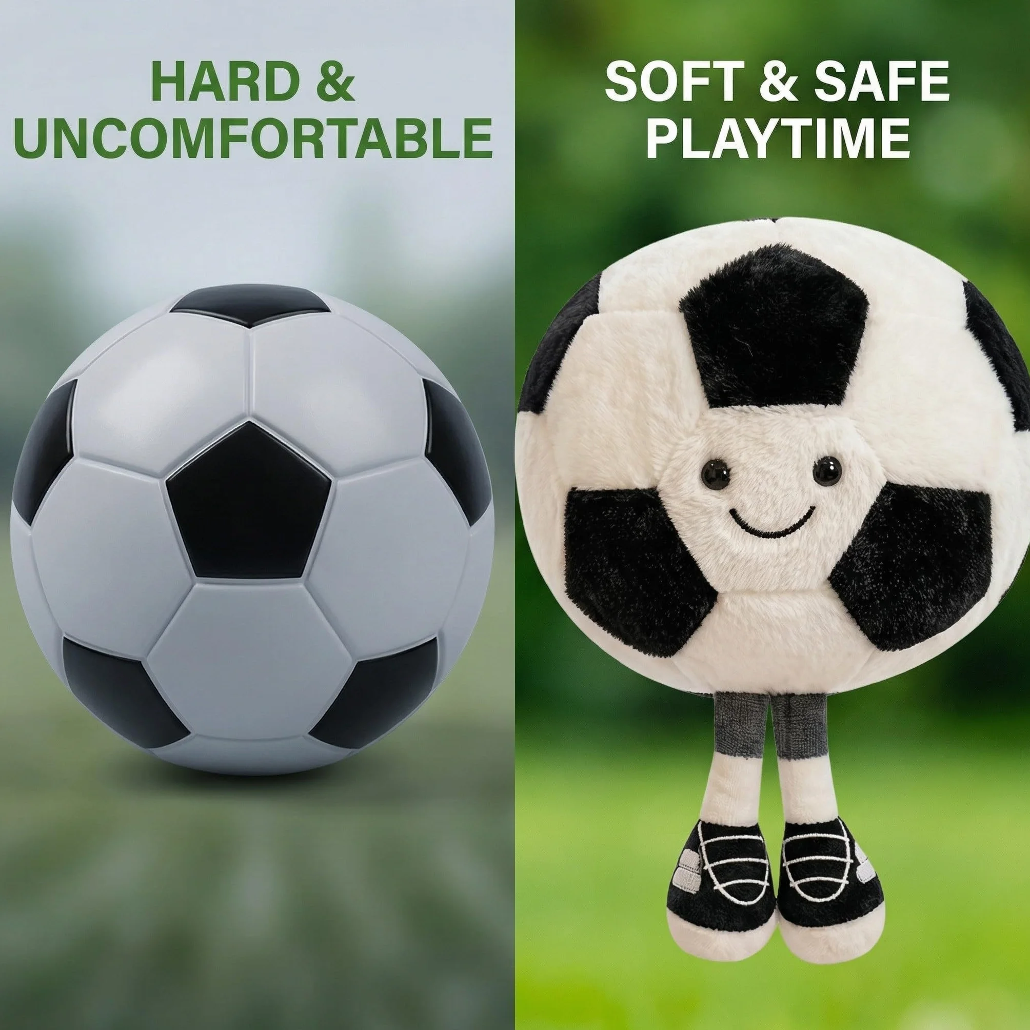 Cojín de Peluche Balón de Fútbol 25cm, Suave Sonrisa Extremidades, Souvenirs España Fútbol