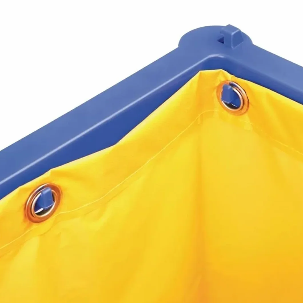 Clim Profesional - Carro de Limpieza Multifuncional Profesional | Equipado con Ruedas y 3 Bandejas | Ideal para Hostelería y Grandes Superficies, Azul y Amarillo, Plástico