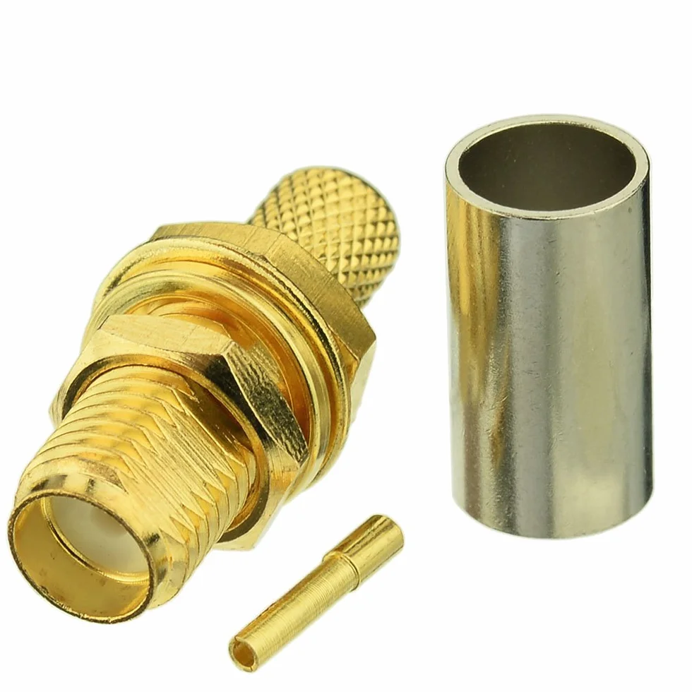 Eightwood SMA Crimp Set Conector Macho Hembra RG58 LMR195 Coaxial Pigtail 10pcs