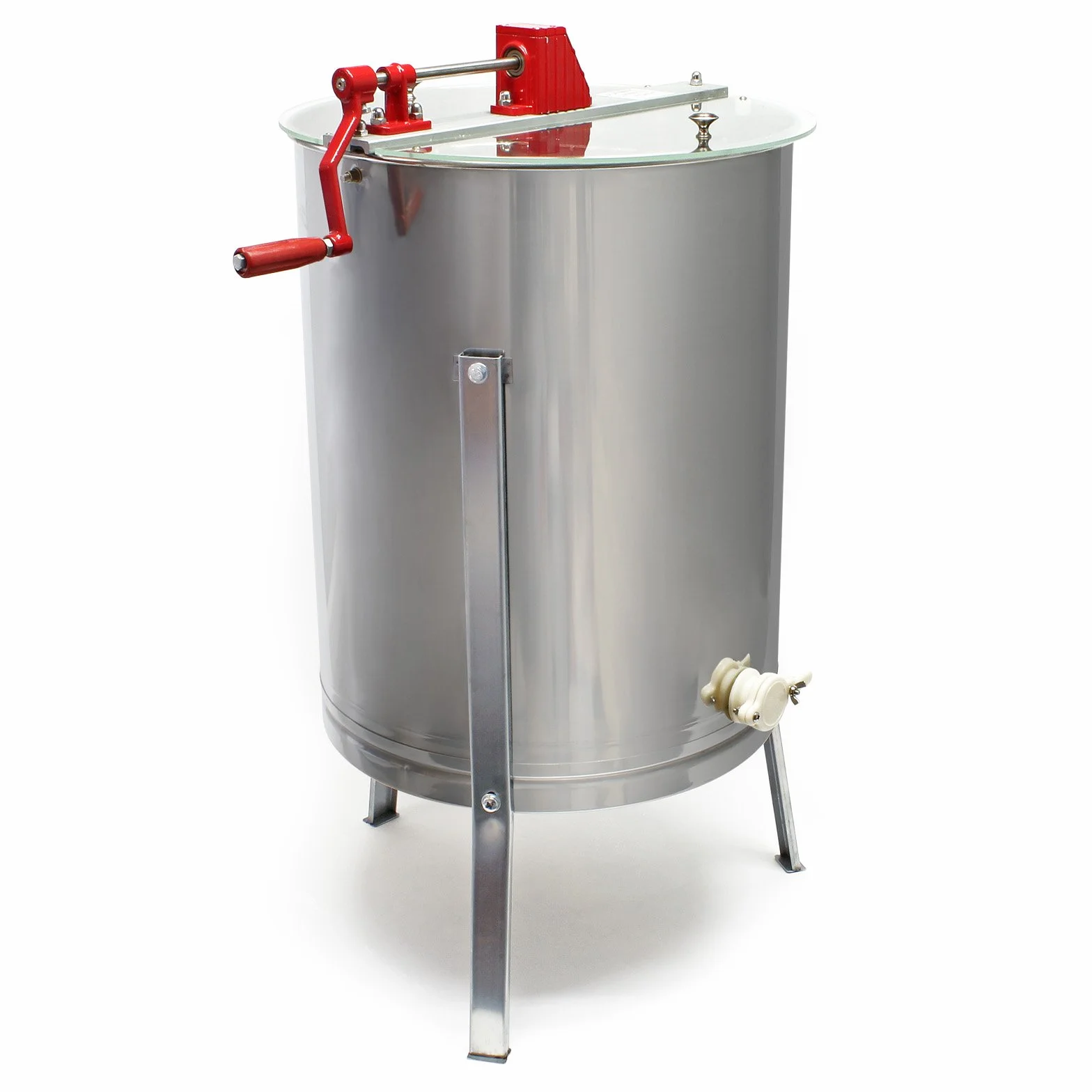 Extractor manual de miel, centrifugadora DNM, para 4 marcos de panales, de acero inoxidable