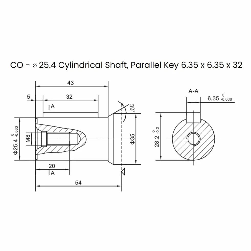 Motor hidráulico 51,2 cc/rev, eje con llave paralela de 1"