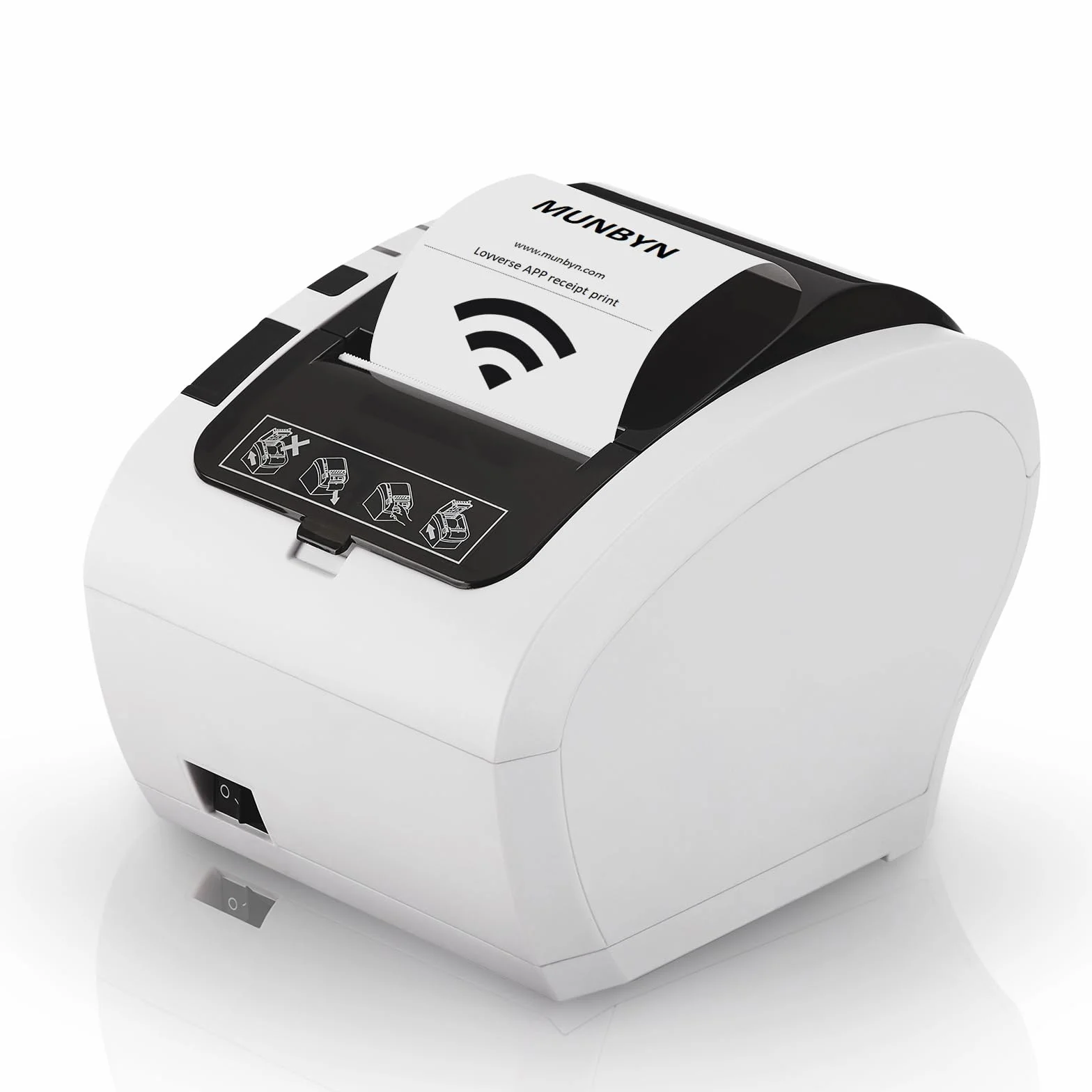 MUNBYN Impresora Termica Tickets WiFi, Impresora de Recibos 80mm, con Puerto USB, Emulación ESC/POS, Compatible con iOS, Android, MacOS, Windows, ChromeOS, para supermercados, cafeterías