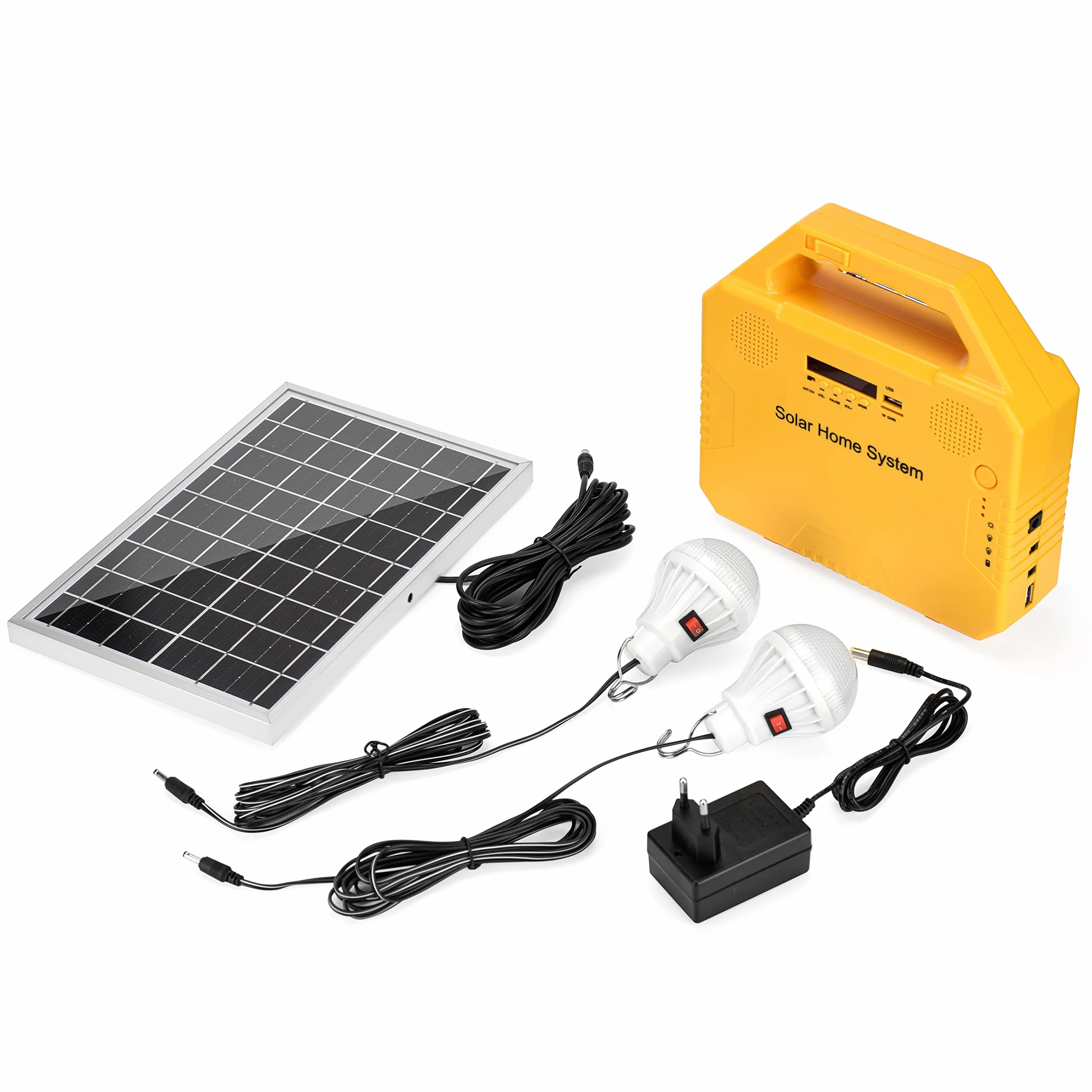 Sistema de iluminación solar de emergencia, kit de generador de energía solar portátil para alimentación de emergencia, hogar y exterior, generador solar multifunción