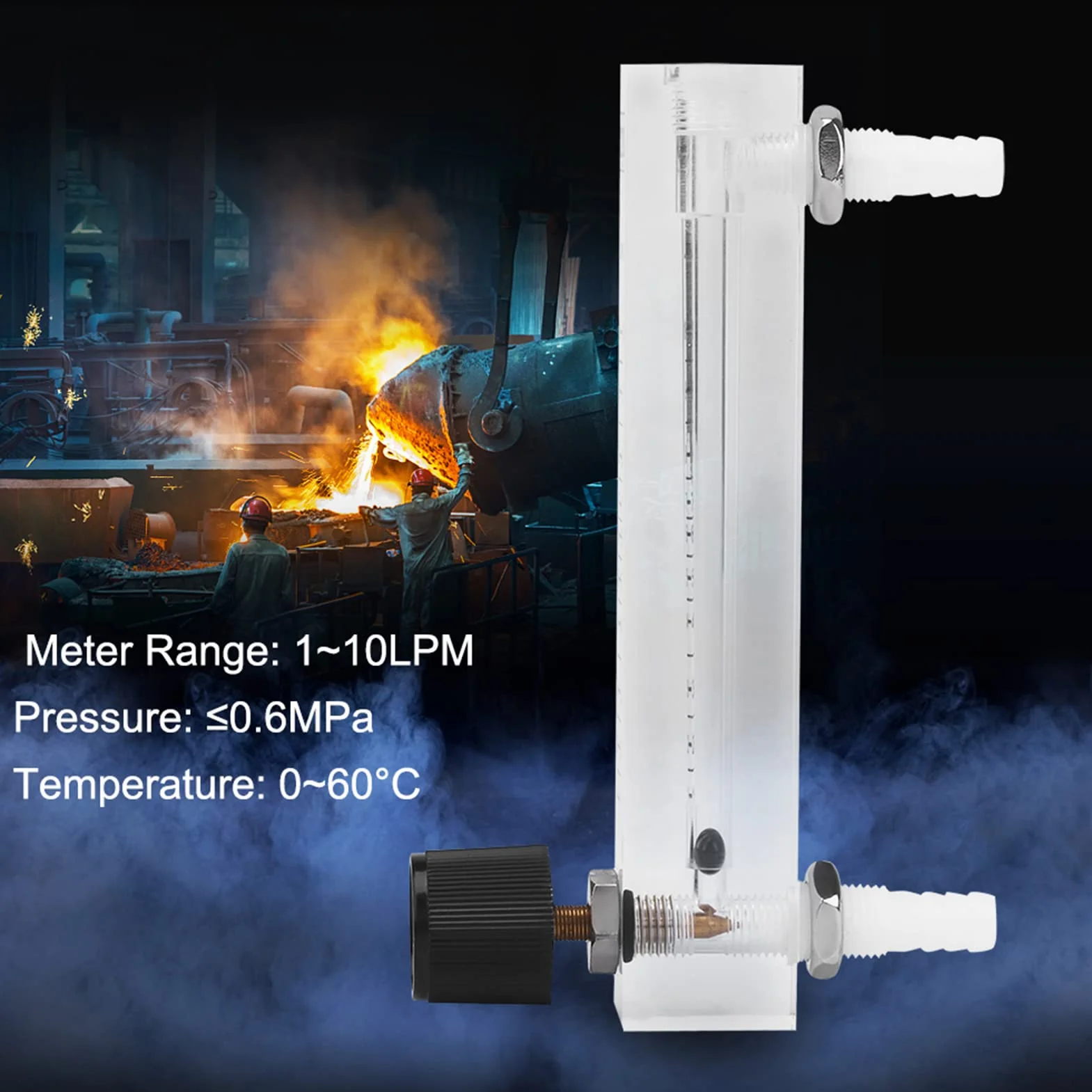 Medidor de Flujo de Gas Rotámetro 1-10 LPM 0-15 LPM Aire Oxígeno Acrílico