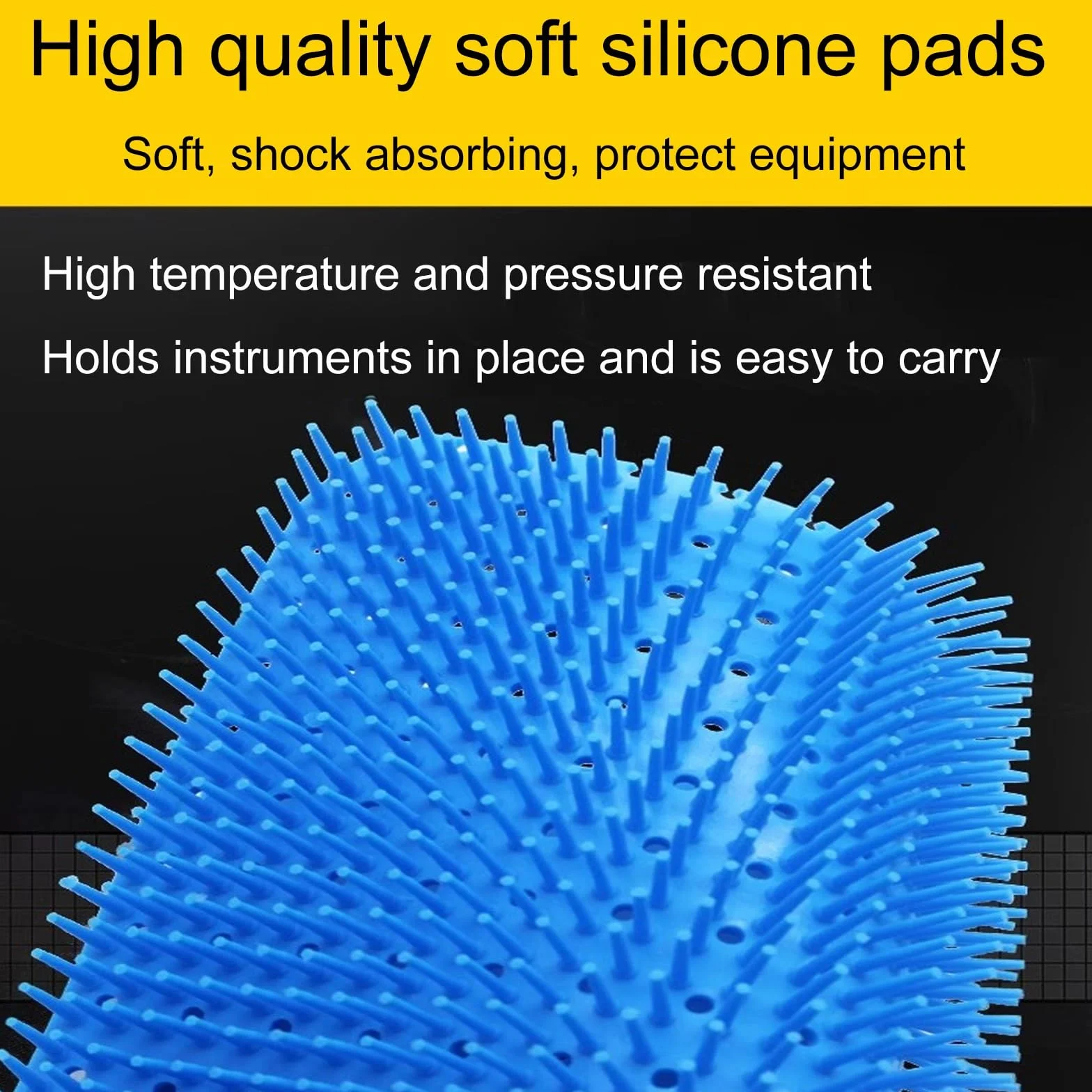 Caja de esterilización for Instrumental quirúrgico, de aleación de Aluminio con Almohadilla de Silicona, Ideal for hospitales e Instrumental Dental.(Blue)