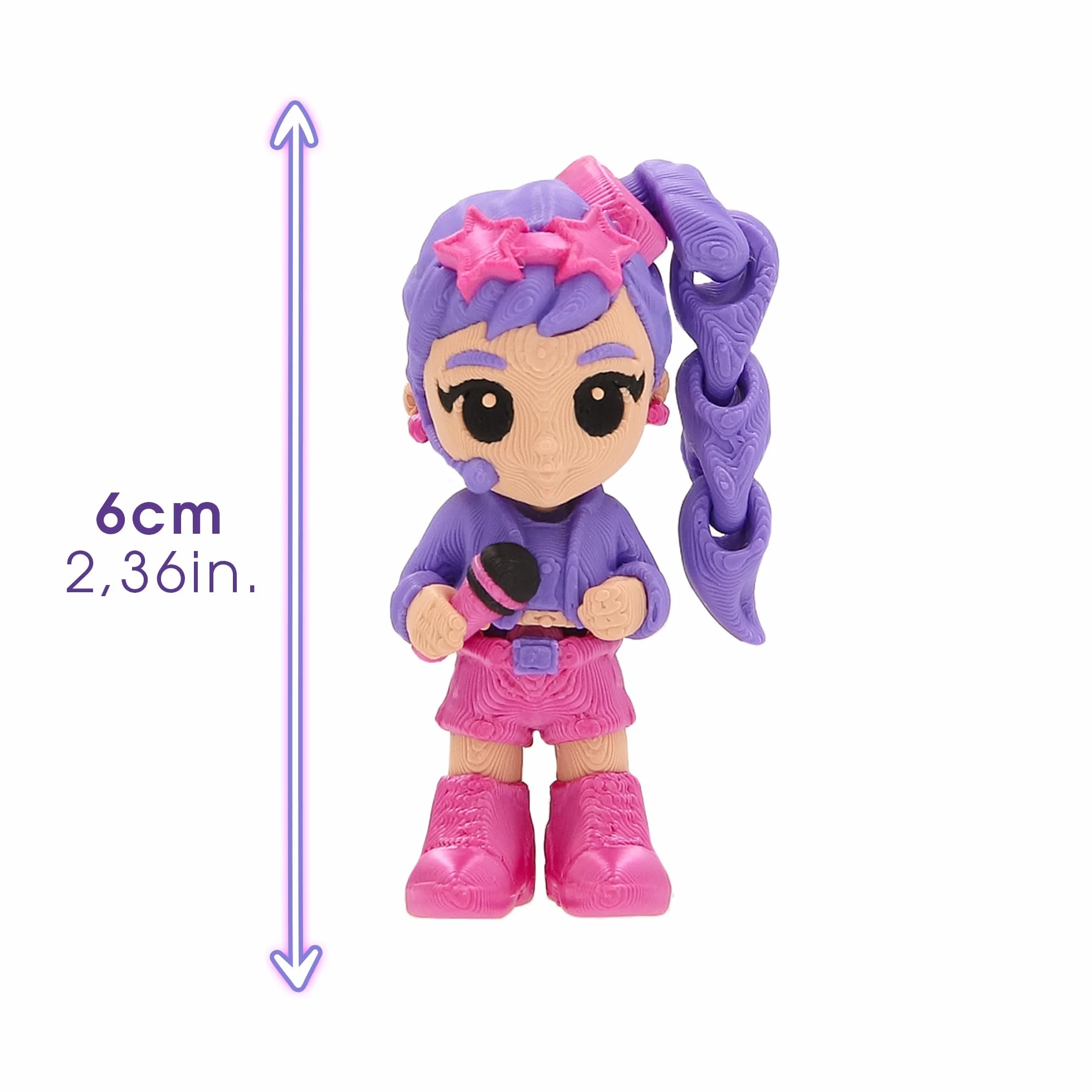 K-POP IDOL PALZ 3D Pack de 3 Figuras Coleccionables Articuladas Rina Minji Mina con Cabello Intercambiable