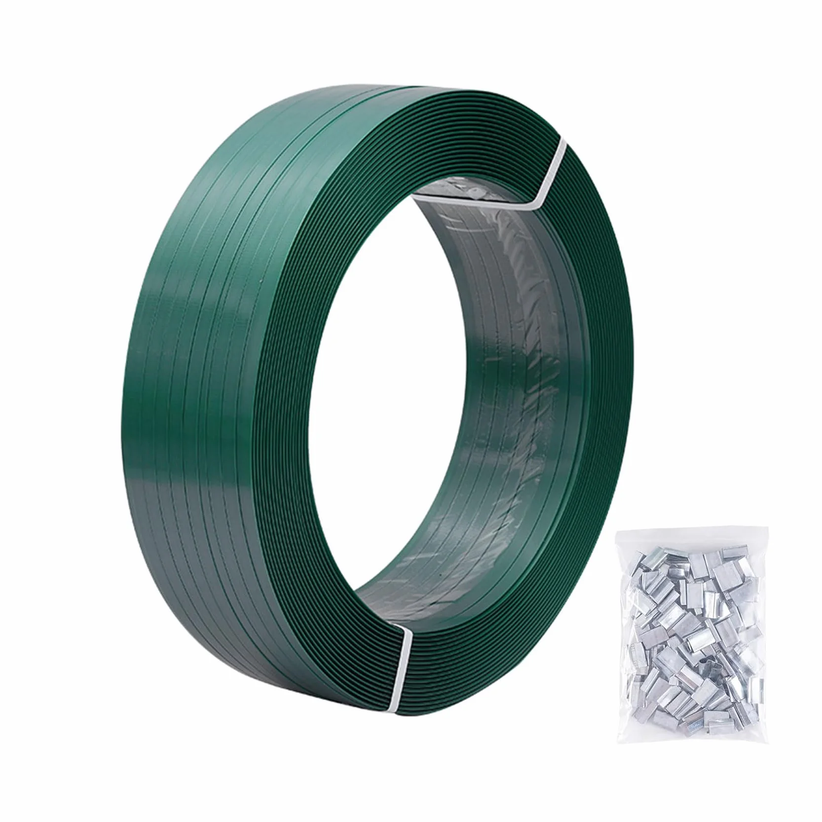 Fleje de Embalaje PET 16mm x 0,8mm 1200 Metros Rollo Resistente con 100 Hebillas para Palets