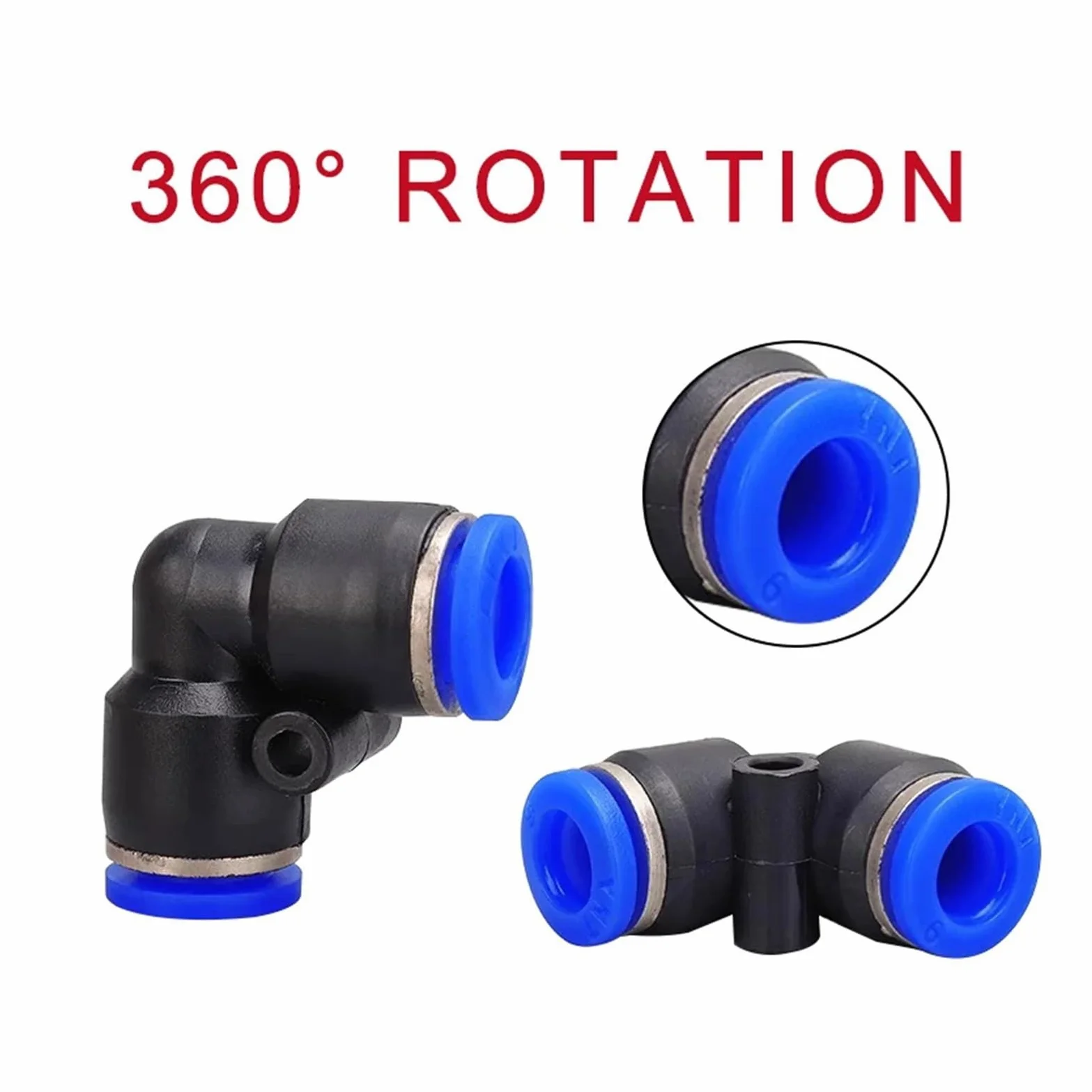 10Uds Codo Push-in 4-10mm Rácor Neumático | Codo a presión, 4-10 mm, neumático, conector rápido, 10 piezas(PV-12,50 PCS)