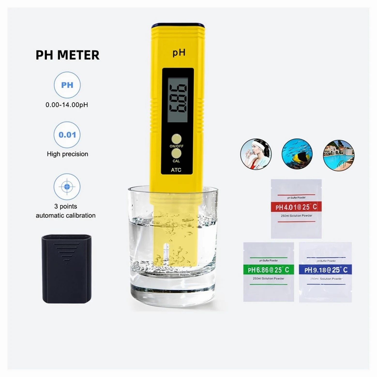 Medidor de PH Digital LCD portátil for elaborar cerveza, acuario, piscina, agua, vino, orina, Tds, autocalibrador, 10 Uds, Probador preciso