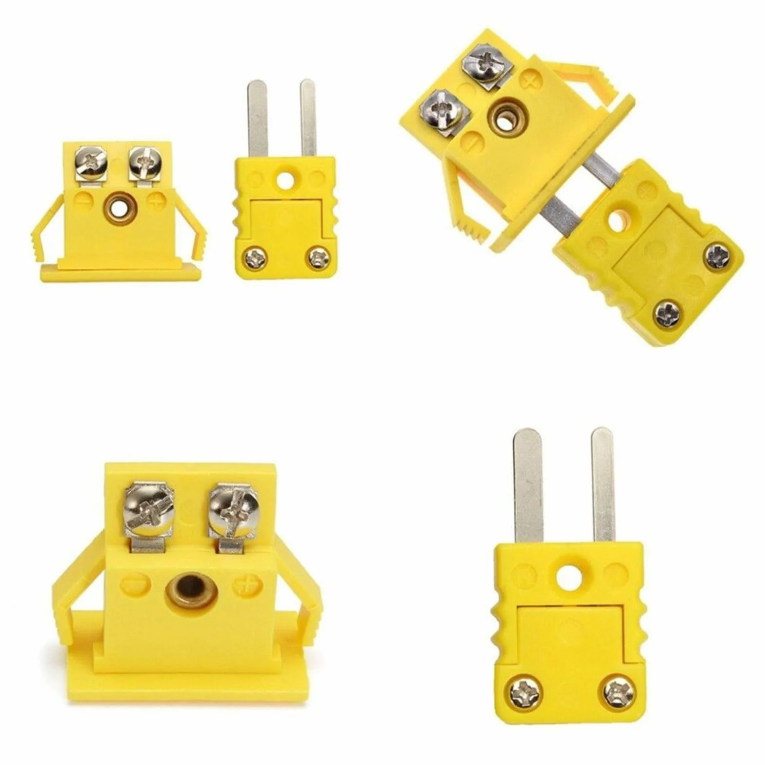 Juego de 4 conectores termopares tipo K miniatura hembra para montaje en panel de aluminio