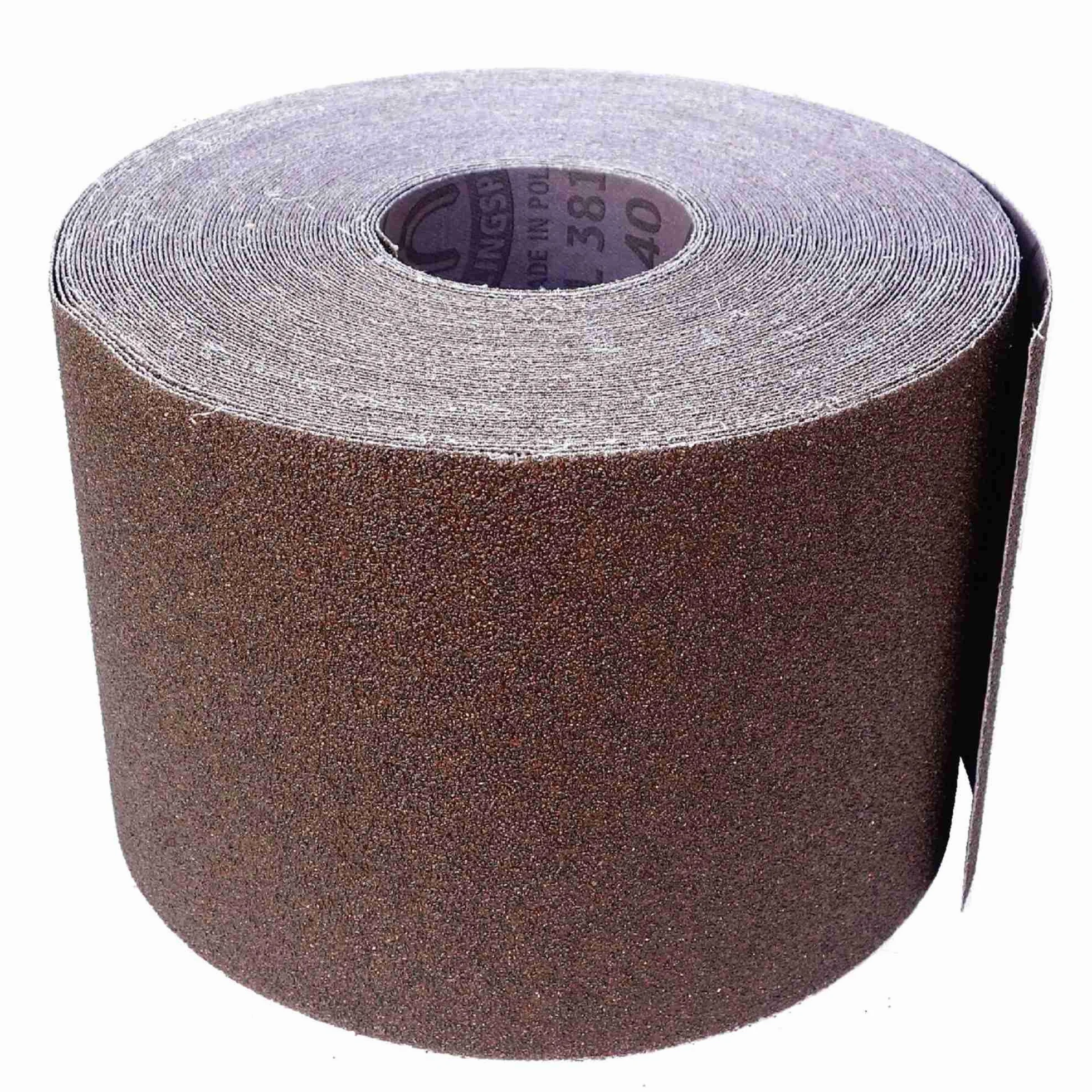 Rollo de lija 150 mm tejido abrasivo flexible P120 longitud 5 m para madera y metal