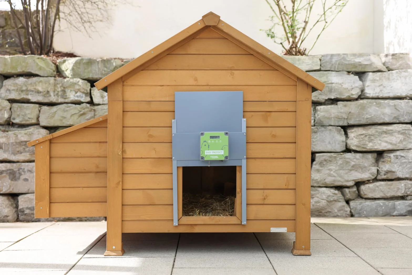 Kerbl EasyProtect 70590 - Juego Completo de Puerta automática para gallinas (con Sensor de luz, 32,5 x 58 cm, Funciona con Pilas o Red)