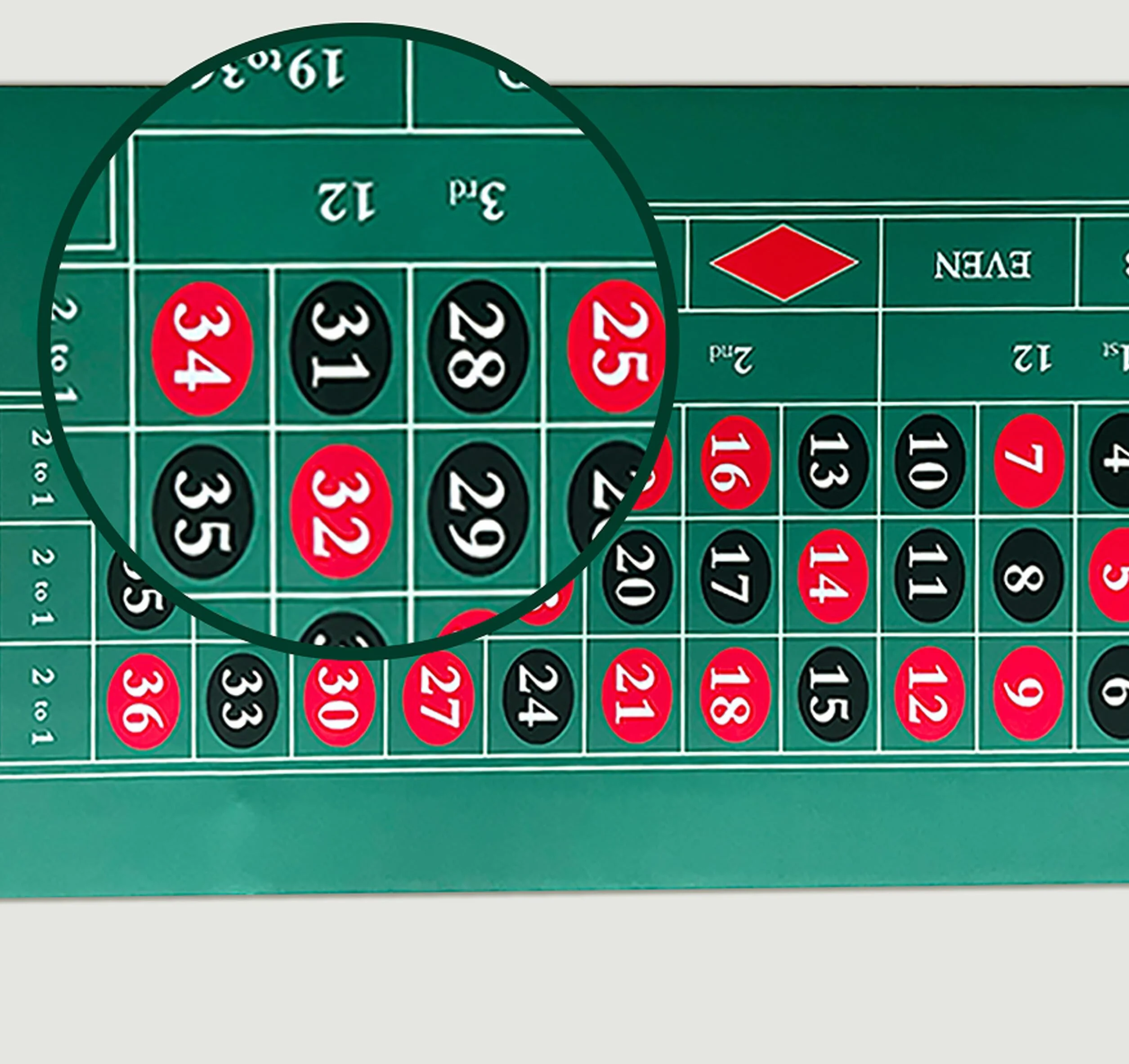 Relaxdays Alfombrilla de Ruleta y Póquer con Estuche, Base Antideslizante, 60 x 120 cm