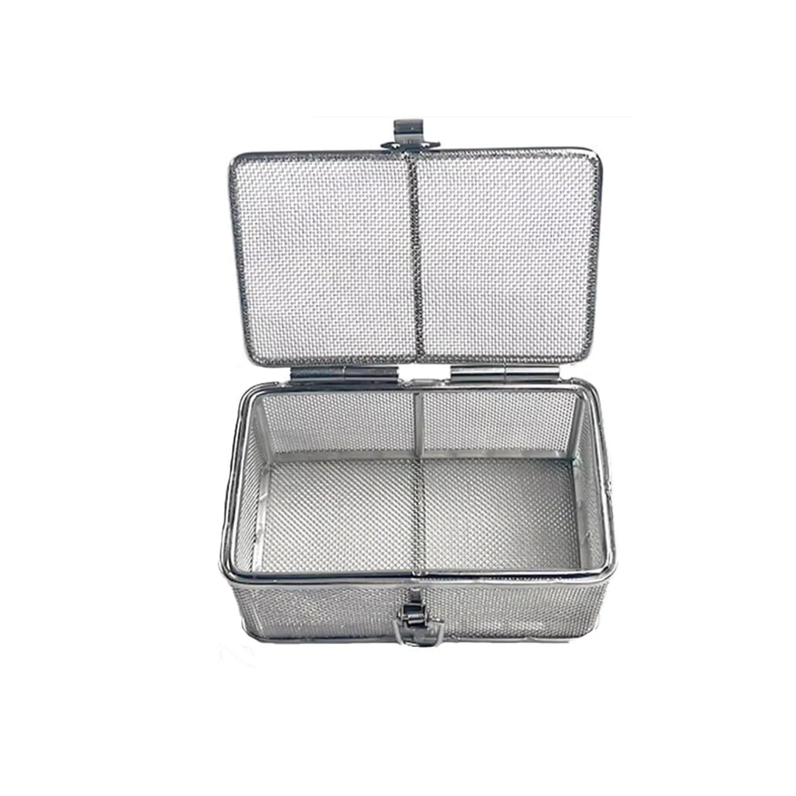 Cesta de malla de acero inoxidable con tapa，Contenedor para limpieza, lavado y esterilización de instrumental quirúrgico en hospitales(25 * 15 * 5cm)