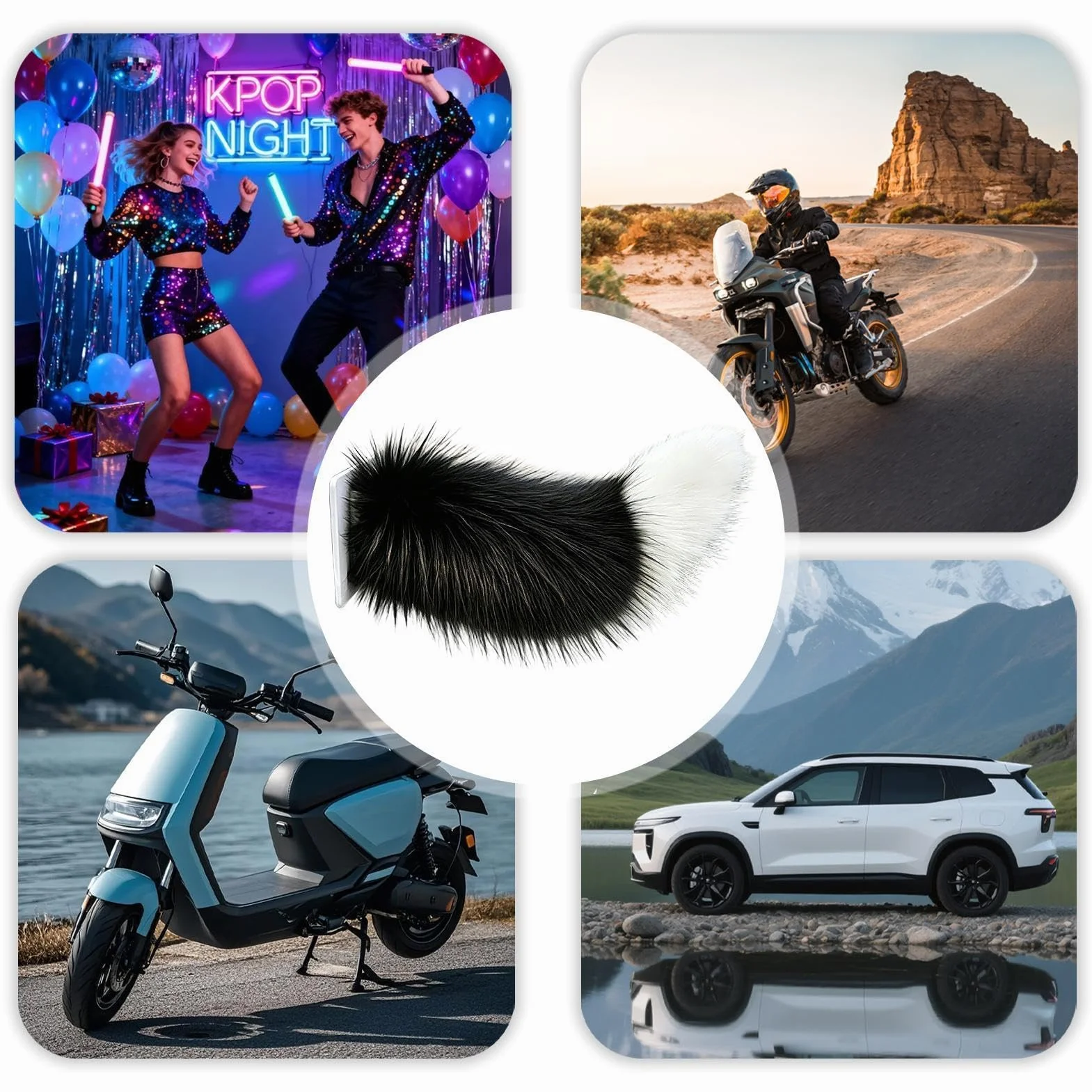 Mando a distancia de cola móvil estilo mascota para exterior vehículo SUV camión ABS motorizado