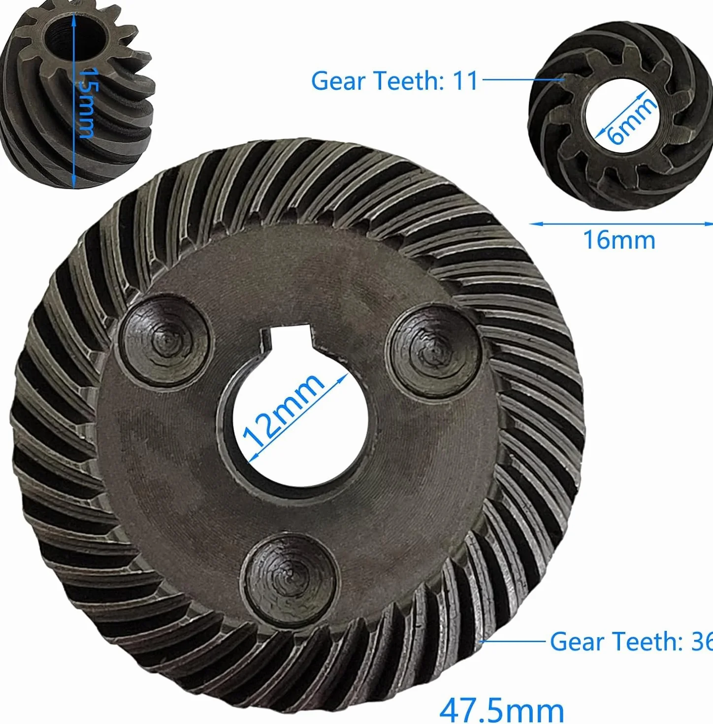Makita 9553 9555 9557 9558 Engranaje Rectificado Angular 36 Dientes Pinión Cónico 11 Dientes Repuesto