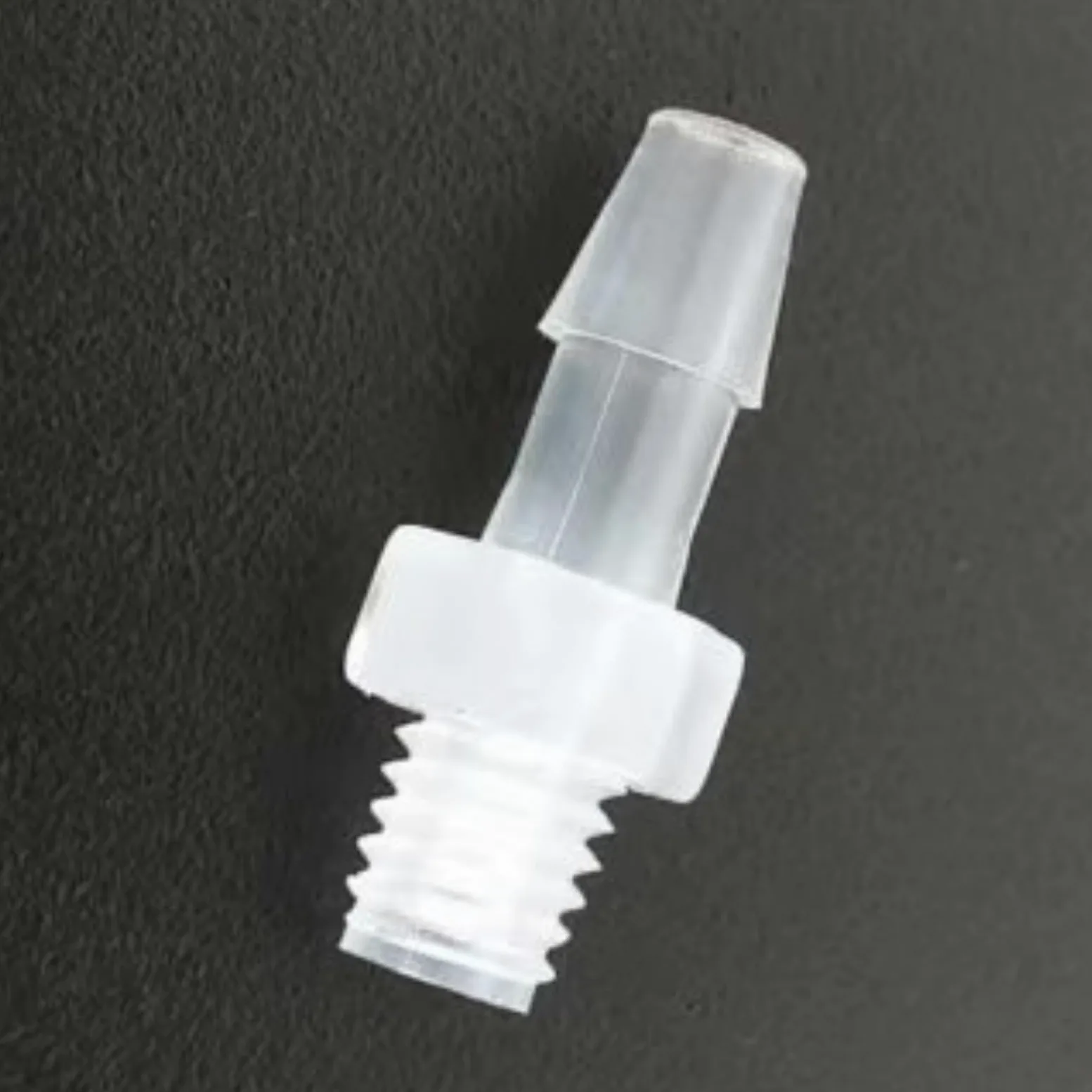 Accesorios de manguera de plástico, adaptador de rosca macho 10-32UNF, conectores de polipropileno transparente para laboratorio y maquinaria de alimentos, 100 unidades (1,6 mm 1/16 pulgadas)