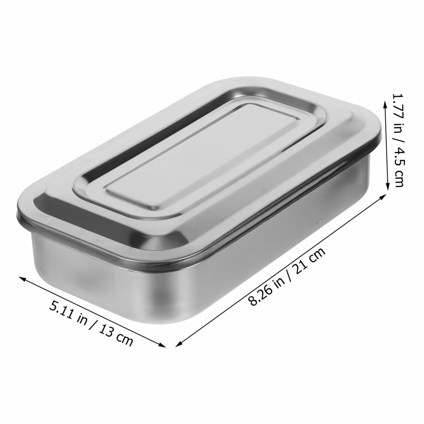 Bandeja de Acero Inoxidable para Esterilización Médica con Tapa, Almacenamiento de Instrumentos de Manicura y Uso Clínico