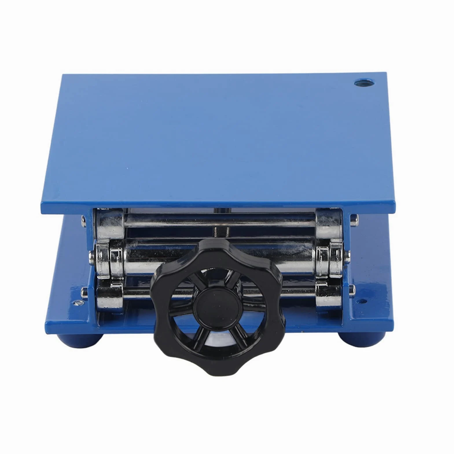 Soporte de plataforma de elevación de óxido de aluminio, estante de tijera para ajuste de altura de laboratorio, mesa de elevación ajustable resistente a la corrosión con plataforma de 150 x 150 mm