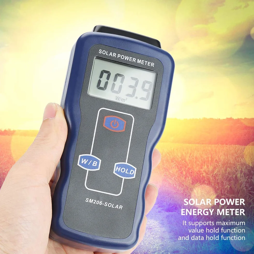 SM206 Medidor de Energía Solar de Energía Solar Tester Medidor de Irradiación Solar Medidor de Radiación Probador de Medición Herramienta de Prueba