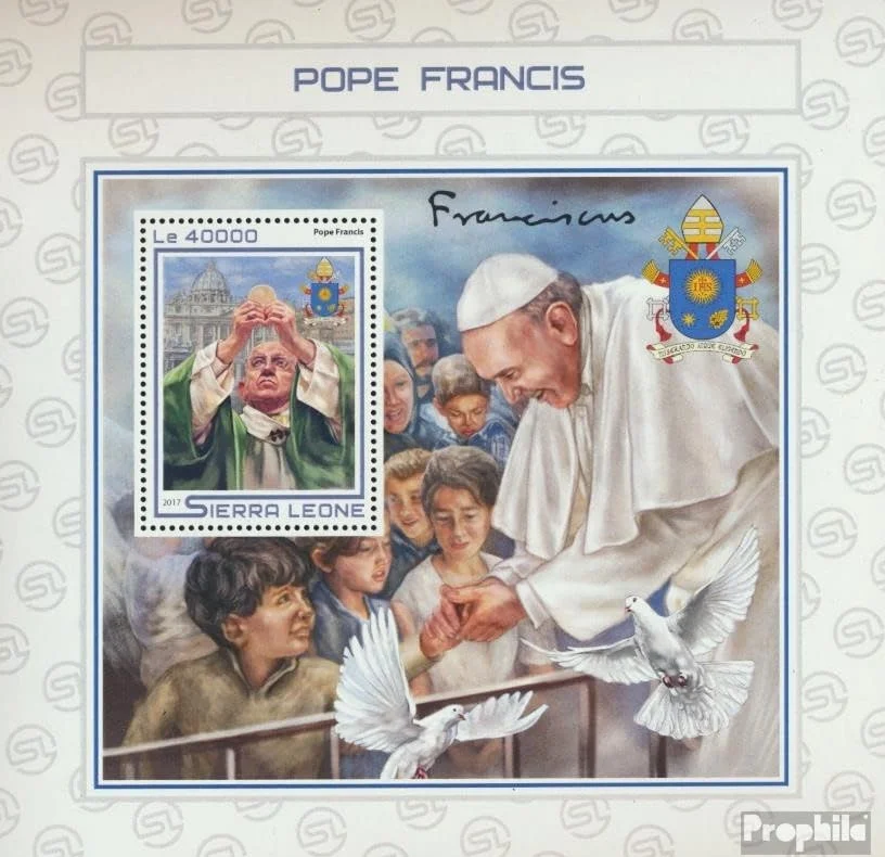 Prophila Collection Sierra Leona Bloque 1226 MNH 2017 Papa Francisco Sellos Cristianismo