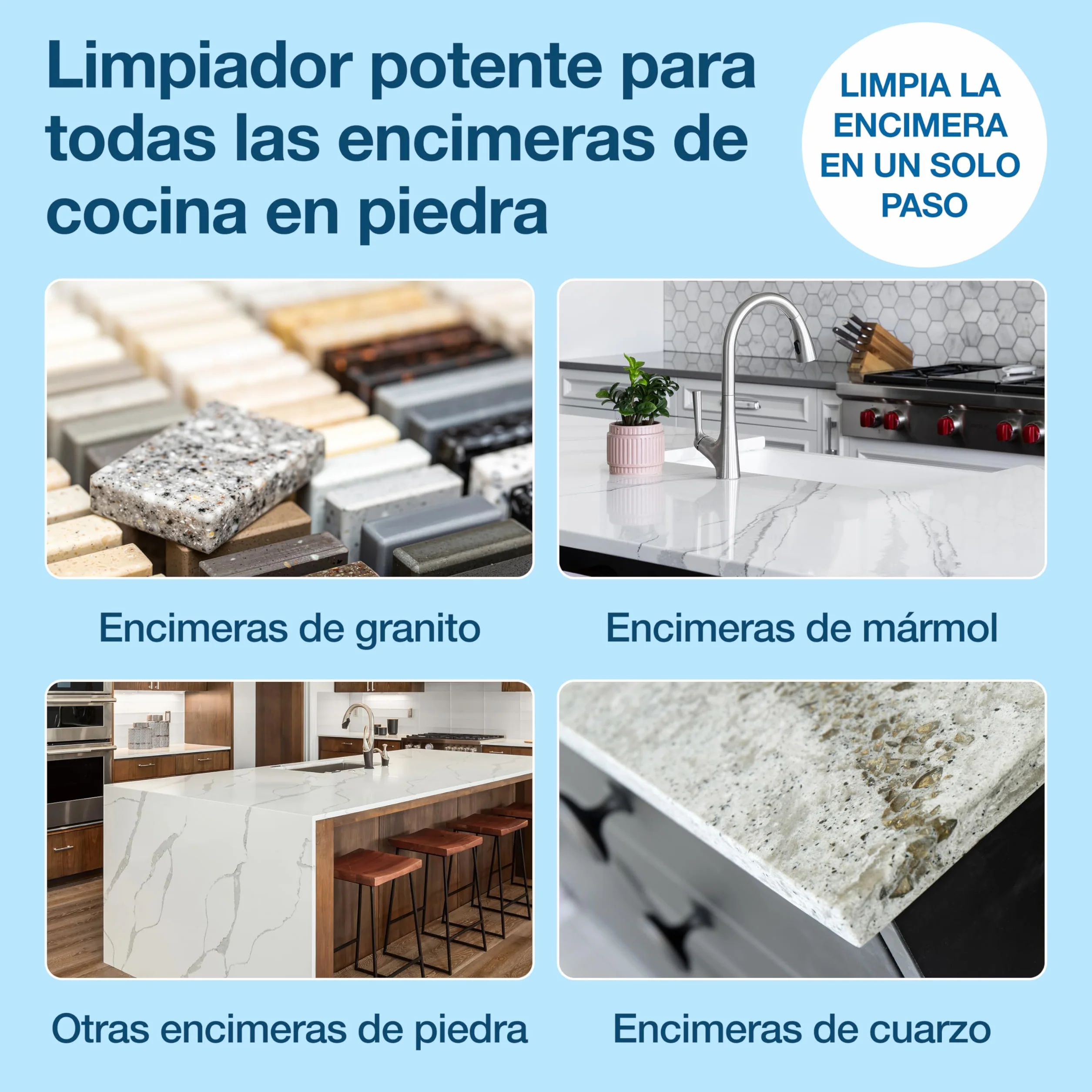 HG Limpiador Encimeras Piedra Natural 500 ml Quitamanchas Cuarzo Granito Mármol