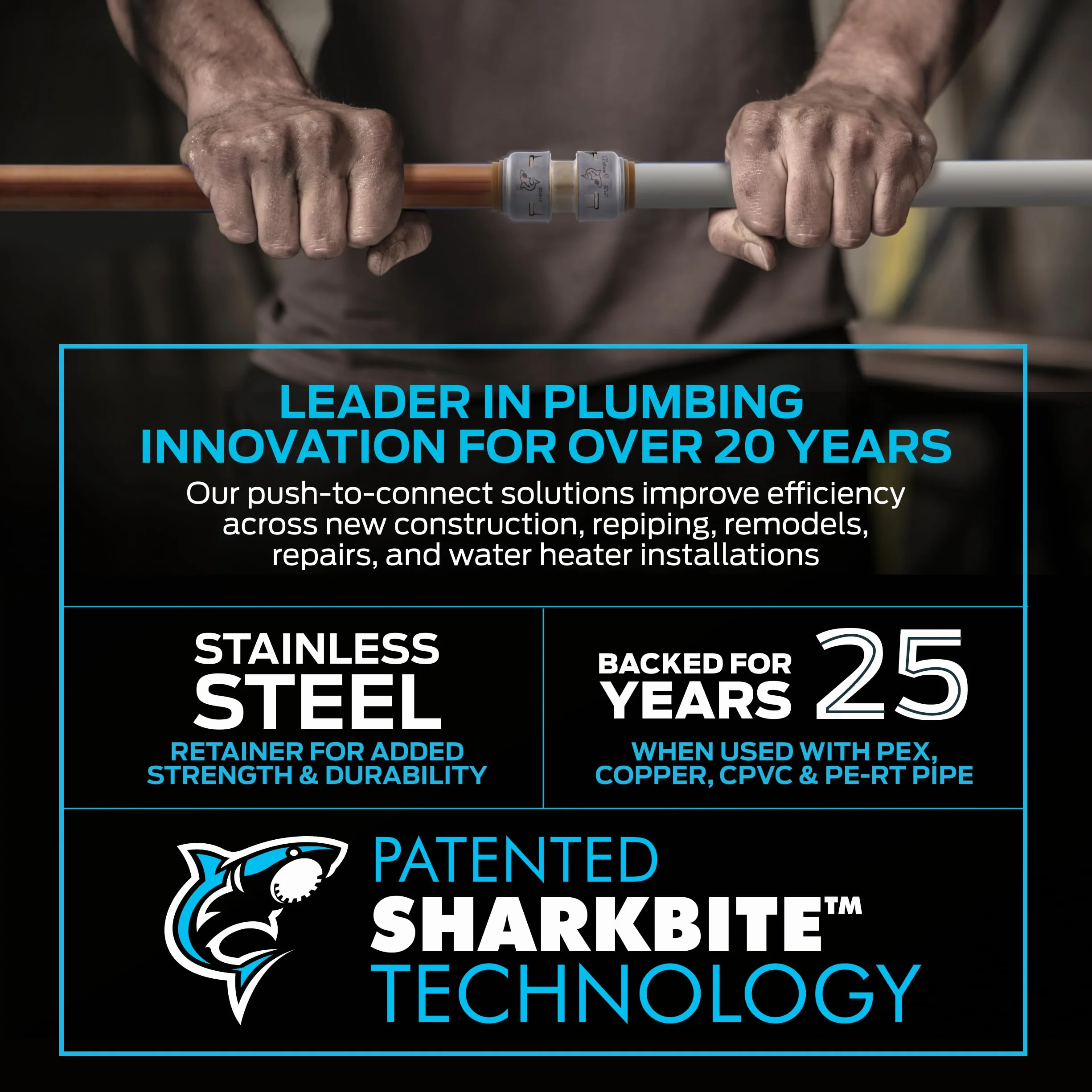 SharkBite Max 1 pulgada Tee, empuje para conectar latón accesorio de fontanería, tubo PEX, cobre, CPVC, PE-RT, HDPE, UR374A