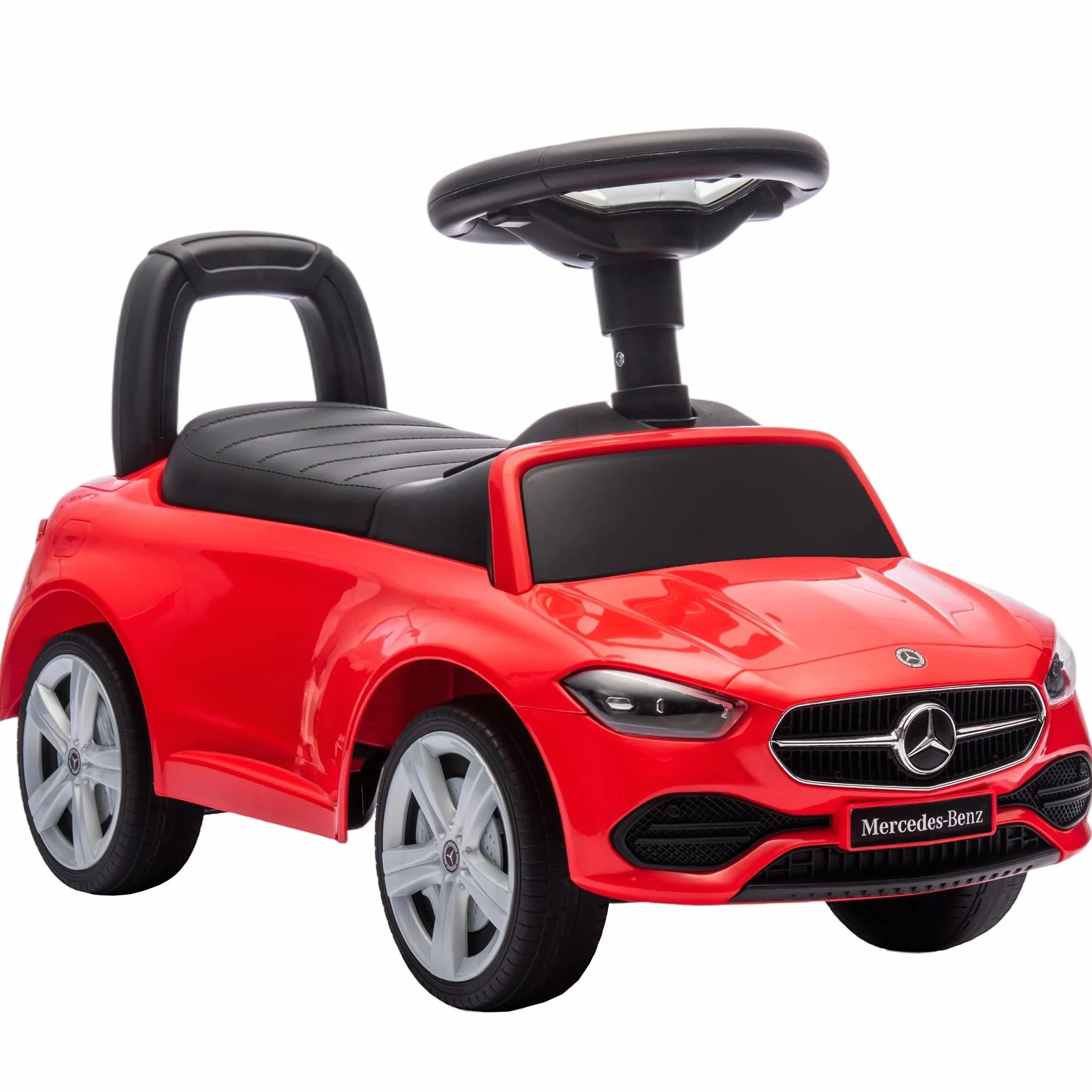 Mercedes-Benz Clase C Coche Correpasillos para Niños 18-36 Meses con Bocina Volante Sonidos Motor 65x28x39 cm Rojo