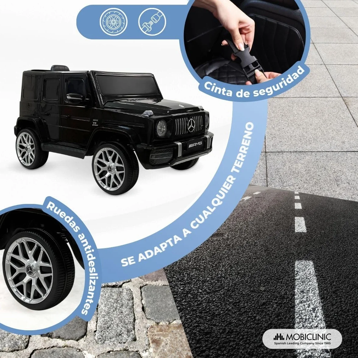 Mobiclinic Mercedes Benz AMG G63 Coche Eléctrico para Niños 12V Control Remoto y Pedal Todoterreno