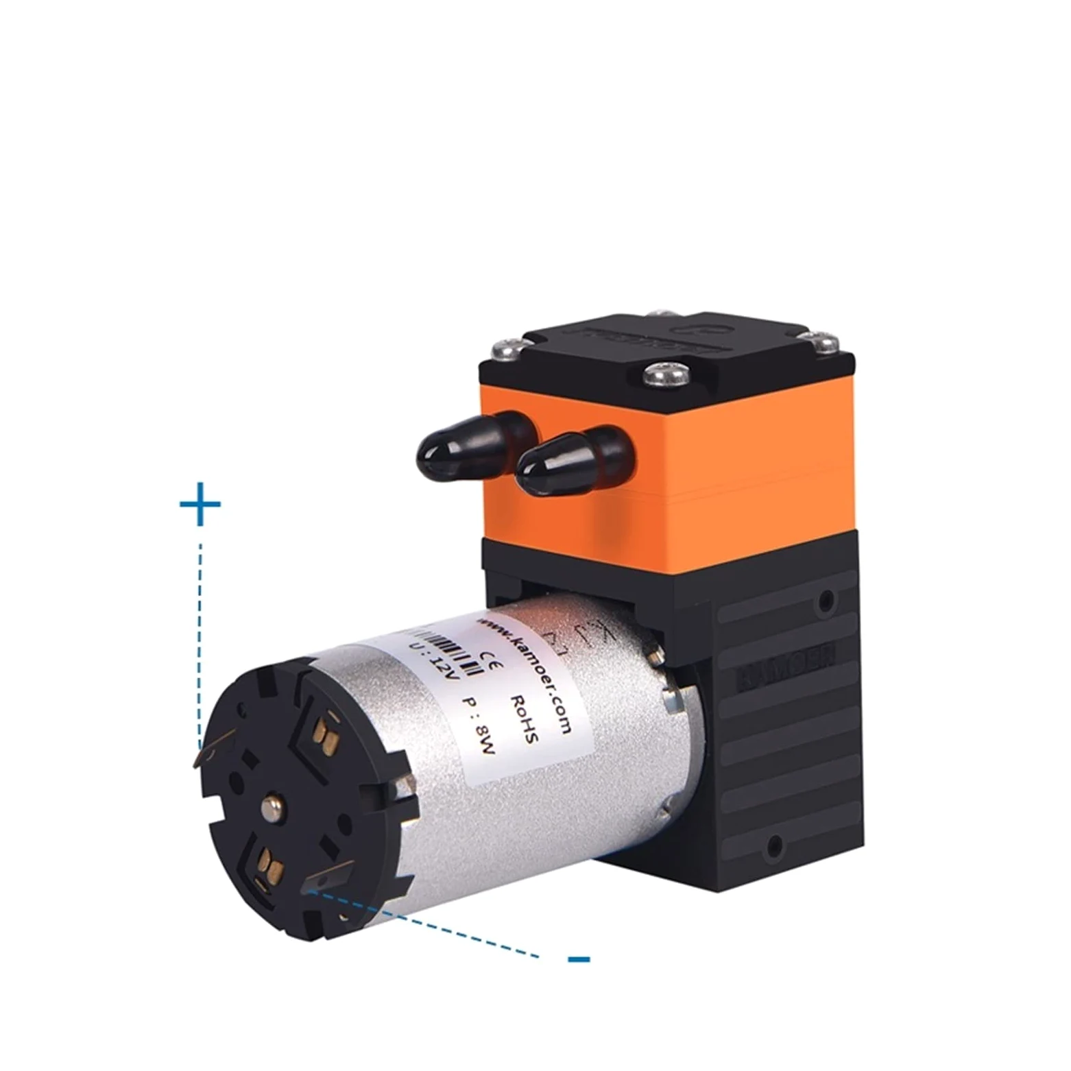 Mini bomba de líquido de diafragma de cepillo 12 V/24 V con Motor de CC de cepillo cabeza única de junta recta for análisis de laboratorio y líquido(12v)