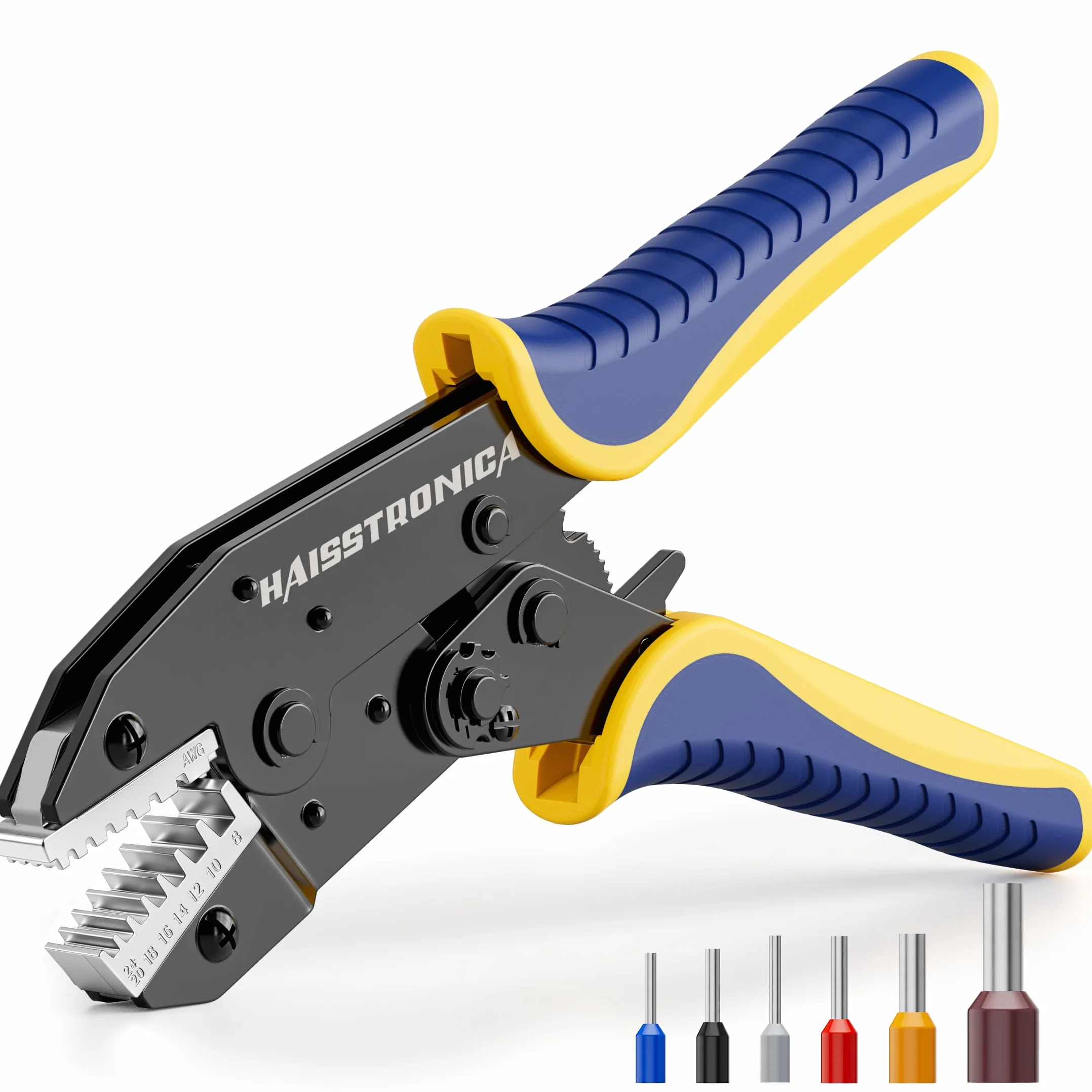 Crimpadora para Terminales de Cable Haisstronica 0,25–10 mm² (AWG24–8) Alicate de Crimpar