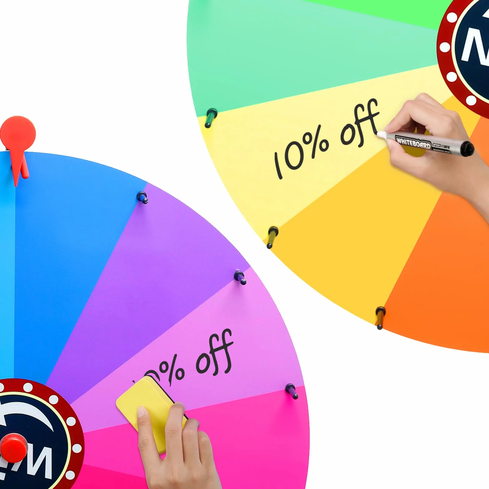 Ruleta Giratoria de Premios de Pie Grande 60cm Altura Ajustable 100-200cm 14 Ranuras Pizarra 24" para Feria