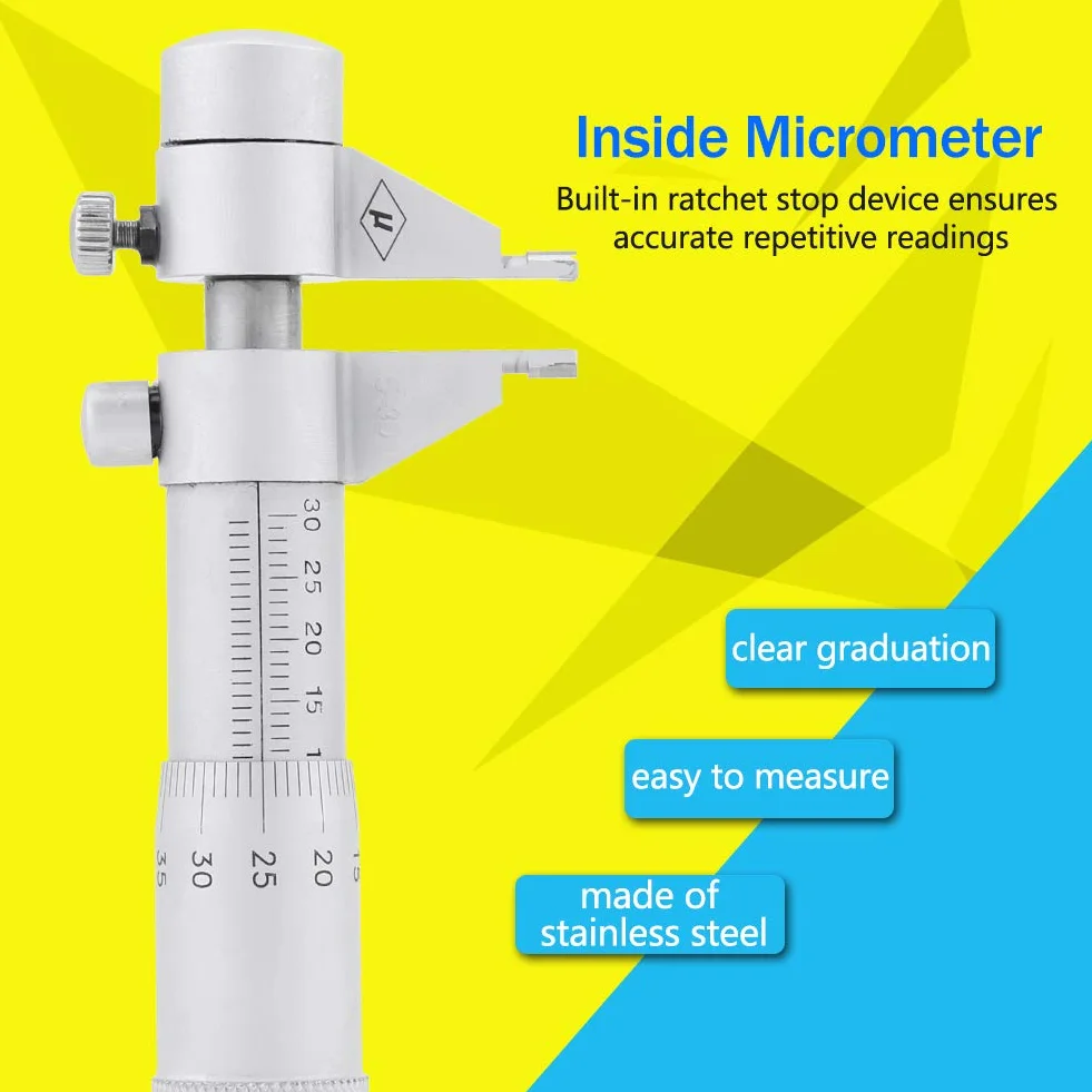 Medidor micrométrico interior de acero inoxidable 5-30 mm 0.01 mm precisión