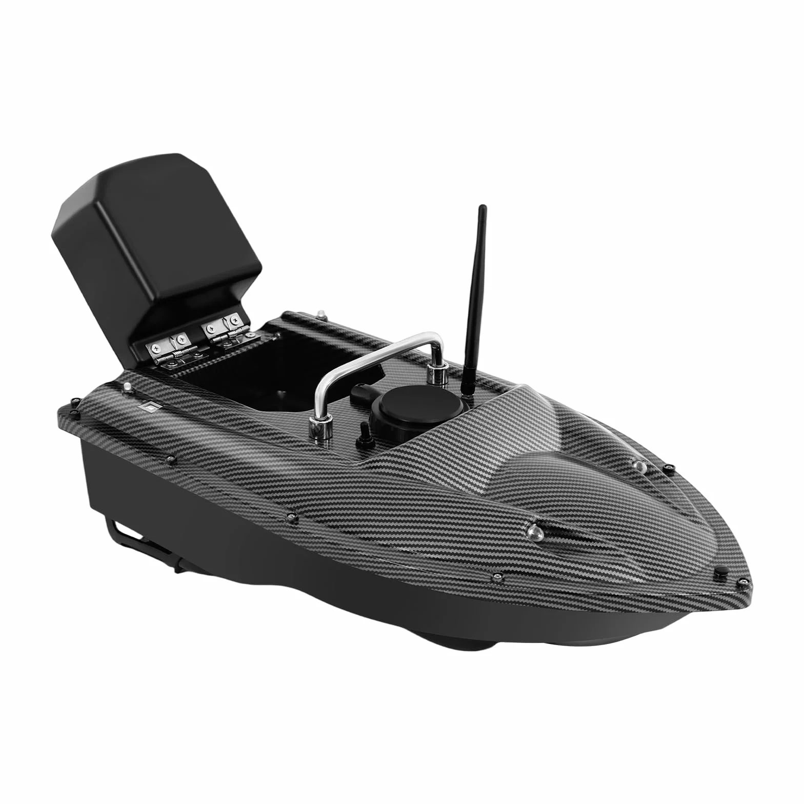 Barco de pesca RC teledirigido 49x27x16 cm carga 1,5 kg motor doble control crucero LED 5200 mAh