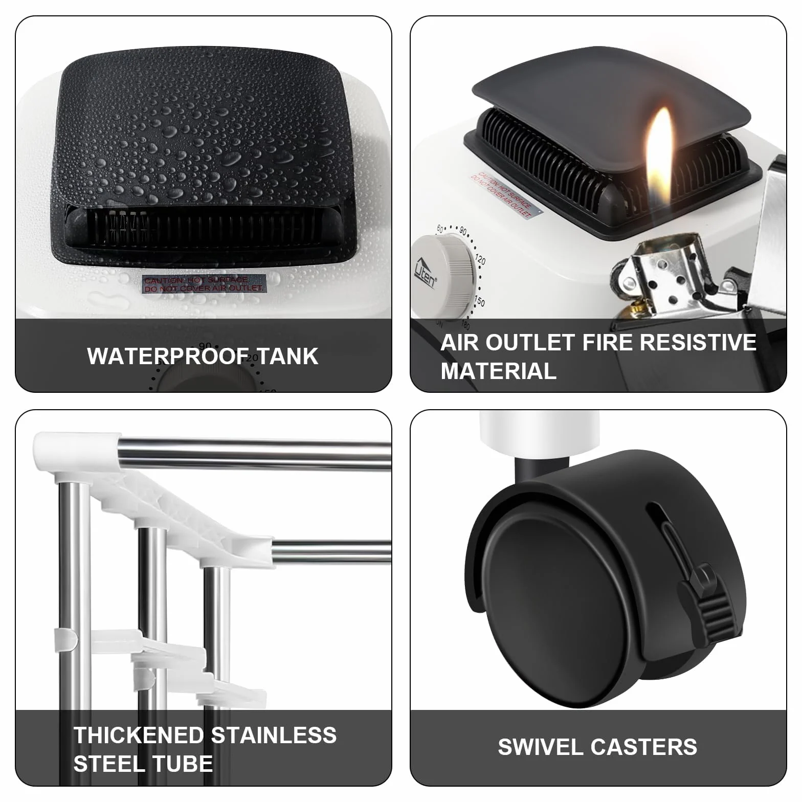 Uten Secador de Ropa Portátil Armario de Secado 1500W Doble Capa Apilable