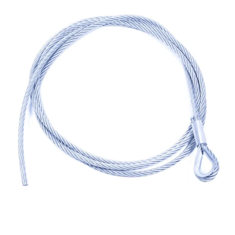 Cable de acero de 14 mm x 10 m de longitud con guardacabos, cable de alambre para cabrestantes, cable forestal, resistente de acero industrial, cable de alambre de acero