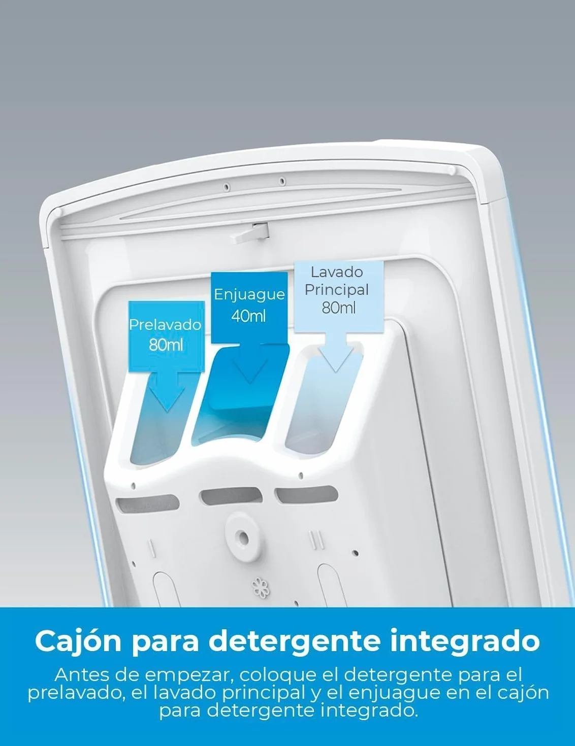Midea Lavadora Carga Superior 6kg 1200 RPM 15 programas diseño ultra slim Función de vapor Lavado Rapido Modo ECO
