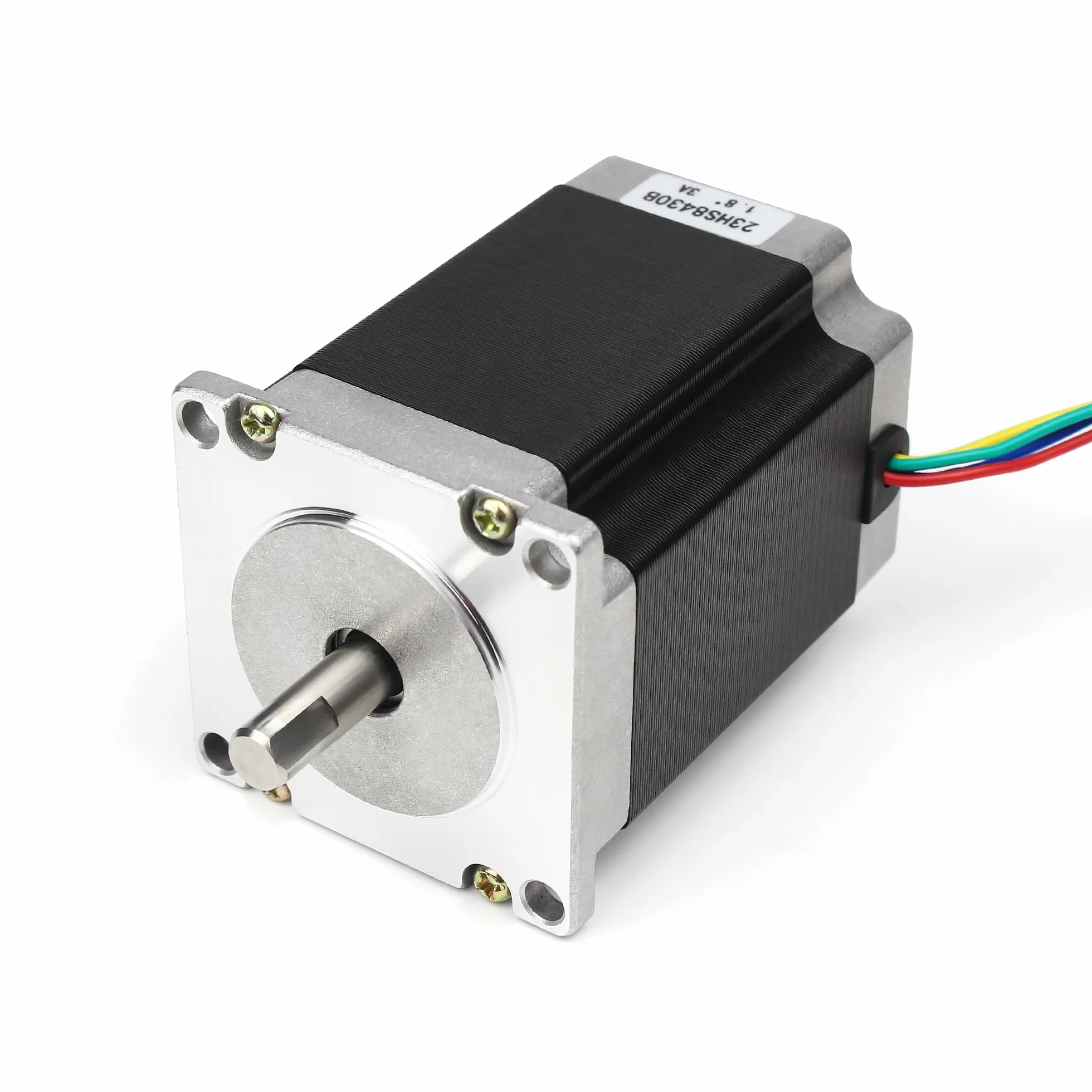 RATTMMOTOR Motor paso a paso Nema 23, motor paso a paso de doble eje de 4 hilos, 3 A, 1,8 Nm (270 oz.in) 2 fases, 1,8 grados, 57 x 57 x 76 mm, 4 cables para impresora 3D/fresadora CNC (23HS8430B)