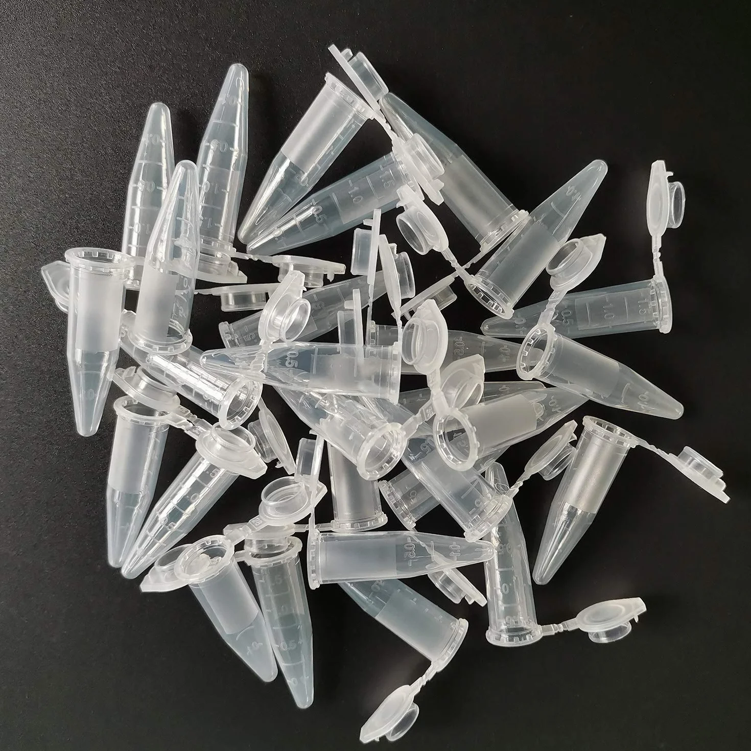 MUHWA Tubos de Microcentrífuga 1,5 ml 500 Piezas Polipropileno Graduado con Tapa a Presión Transparentes