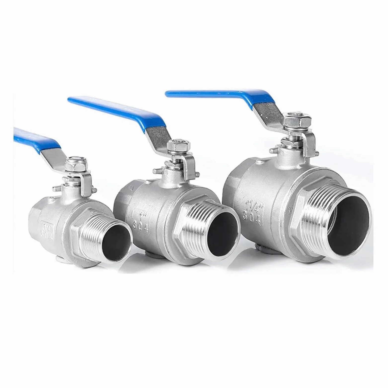 Válvula de bola 2p acero inoxidable 304, 1/2 ", 3/4", 1, 2", BSP, válvula agua rosca hembra y macho, adaptador mango ajuste del interruptor aceite Gas(2")