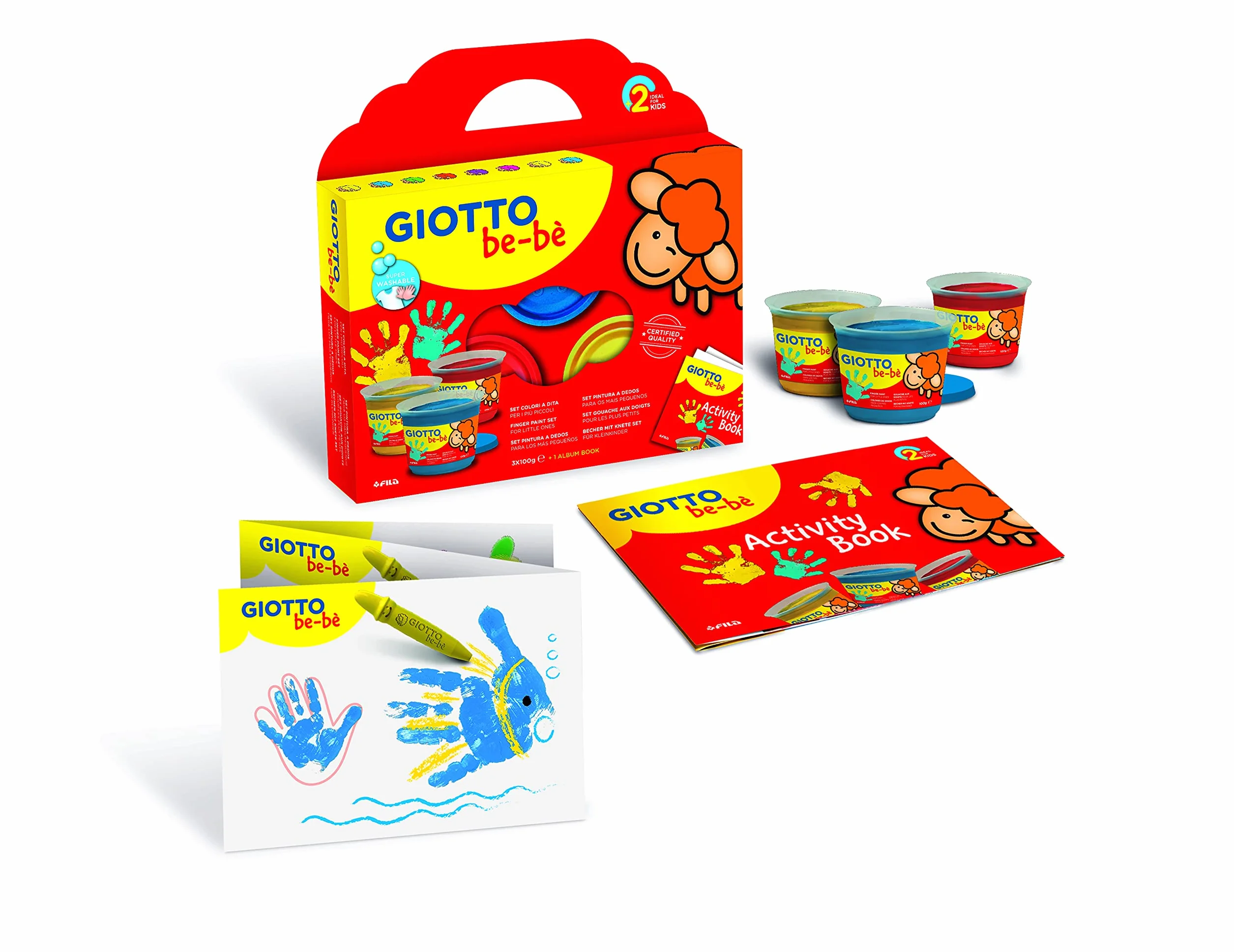 Giotto be-bè Set pintura a dedos 100 ml 3 unidades